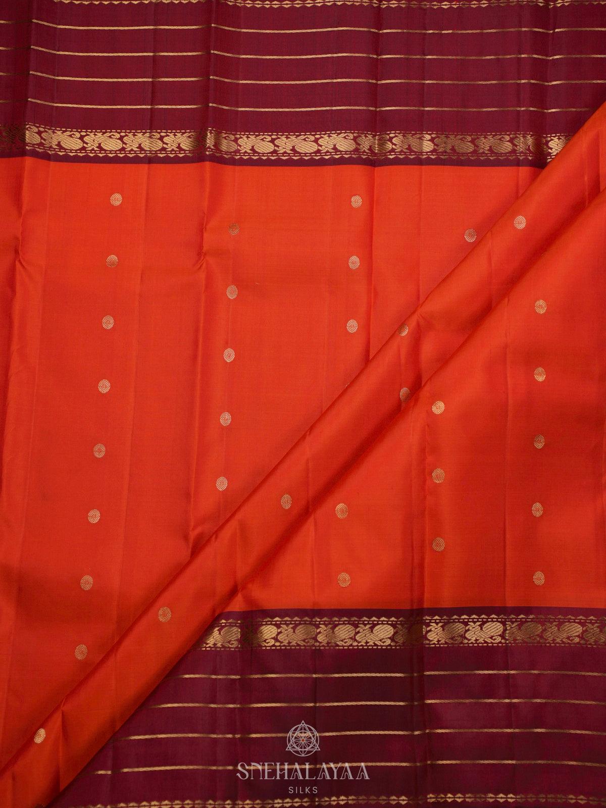 Orange Kanjivaram Silk Saree