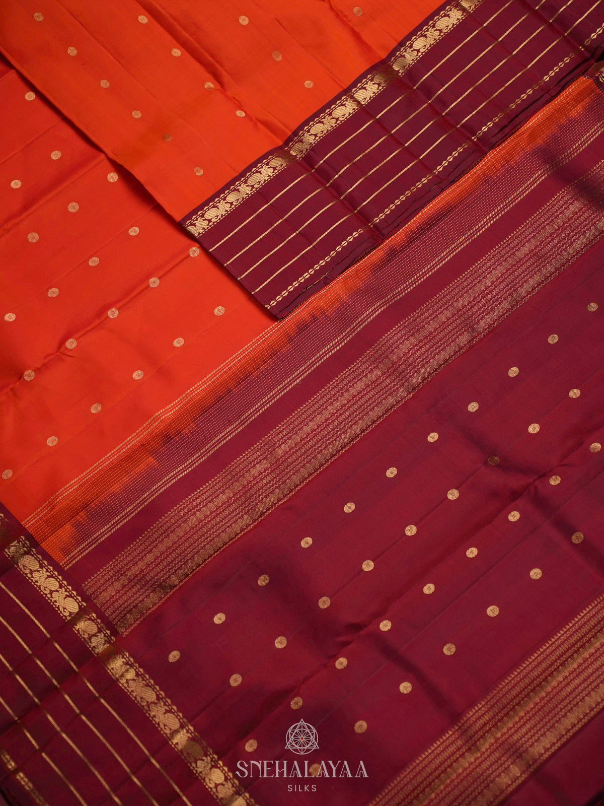 Orange Kanjivaram Silk Saree