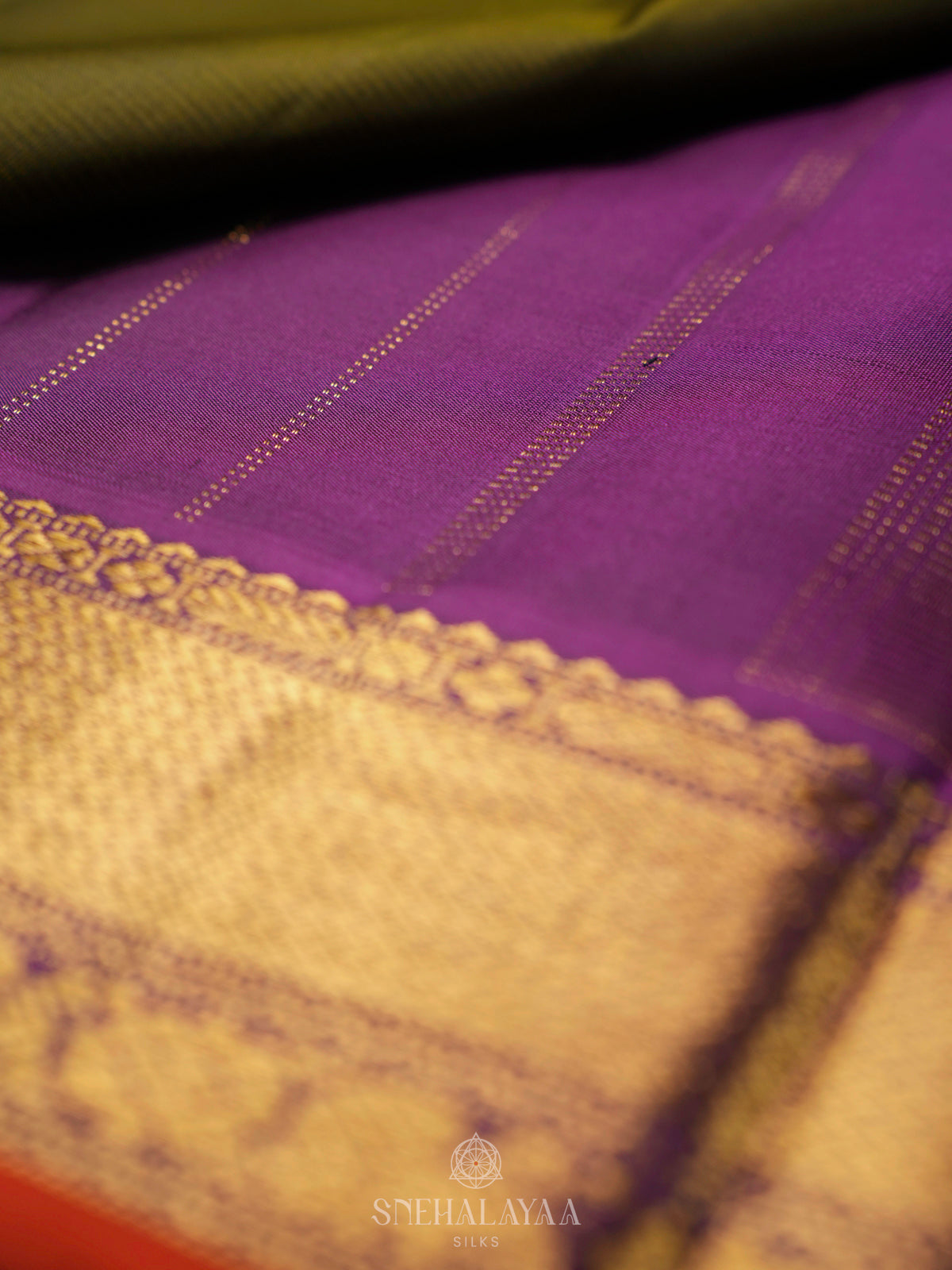 Olive Green Kanjivaram Silk Saree