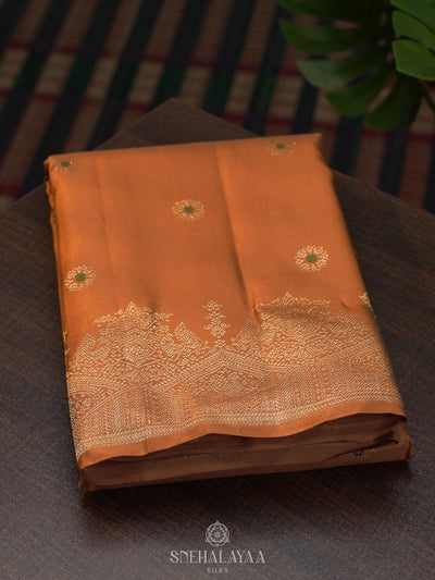 Orange Kanjivaram Silk Saree