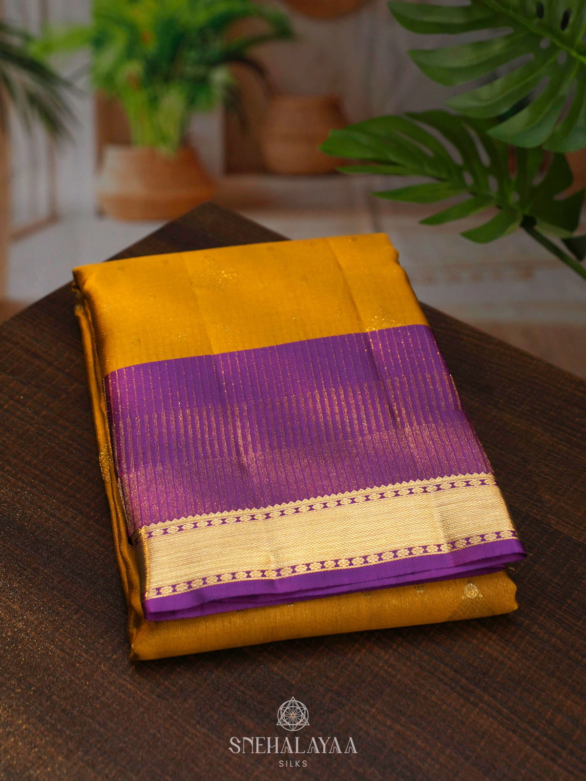 Mustard Yellow Kanjivaram Silk Saree