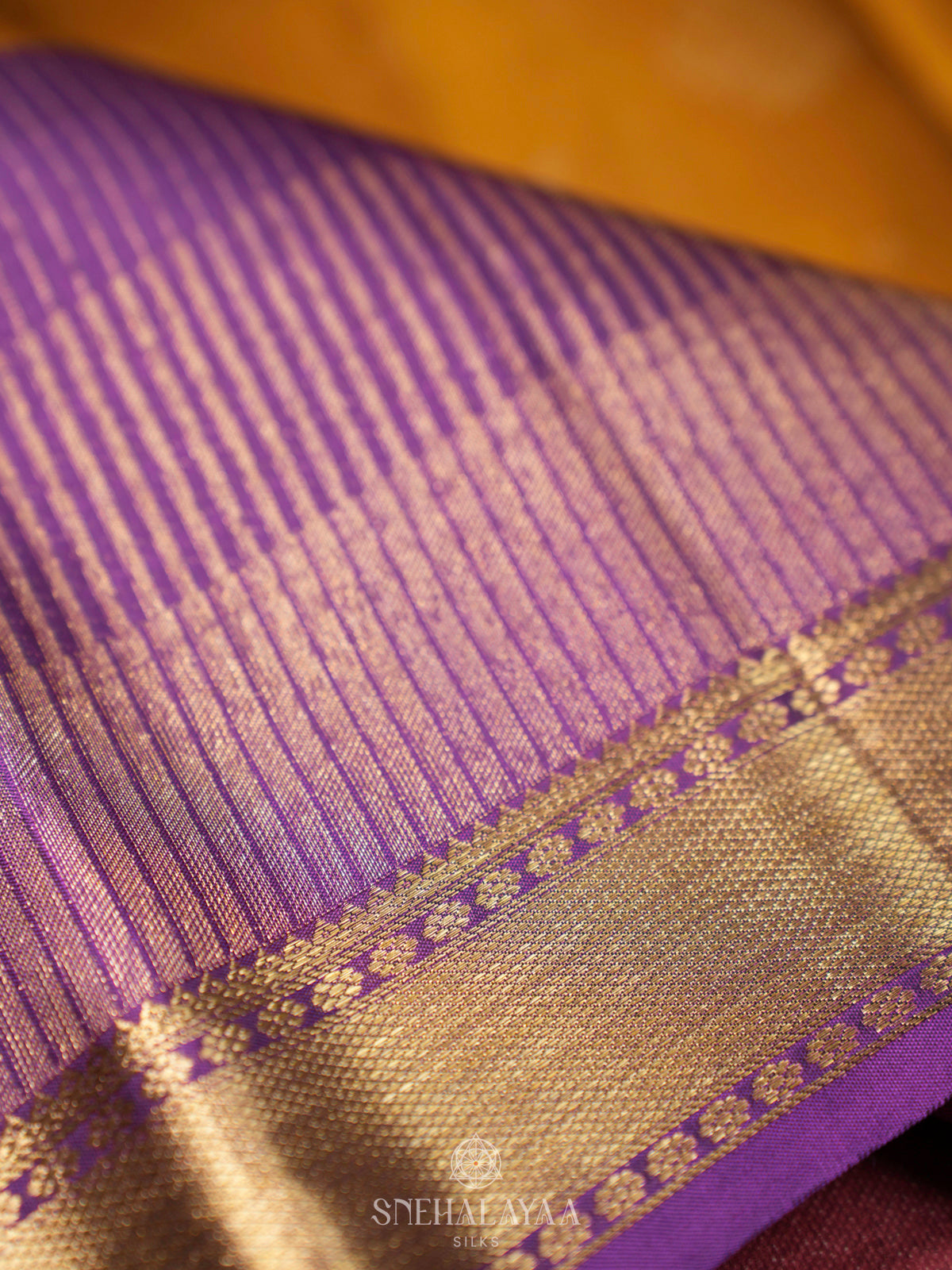Mustard Yellow Kanjivaram Silk Saree