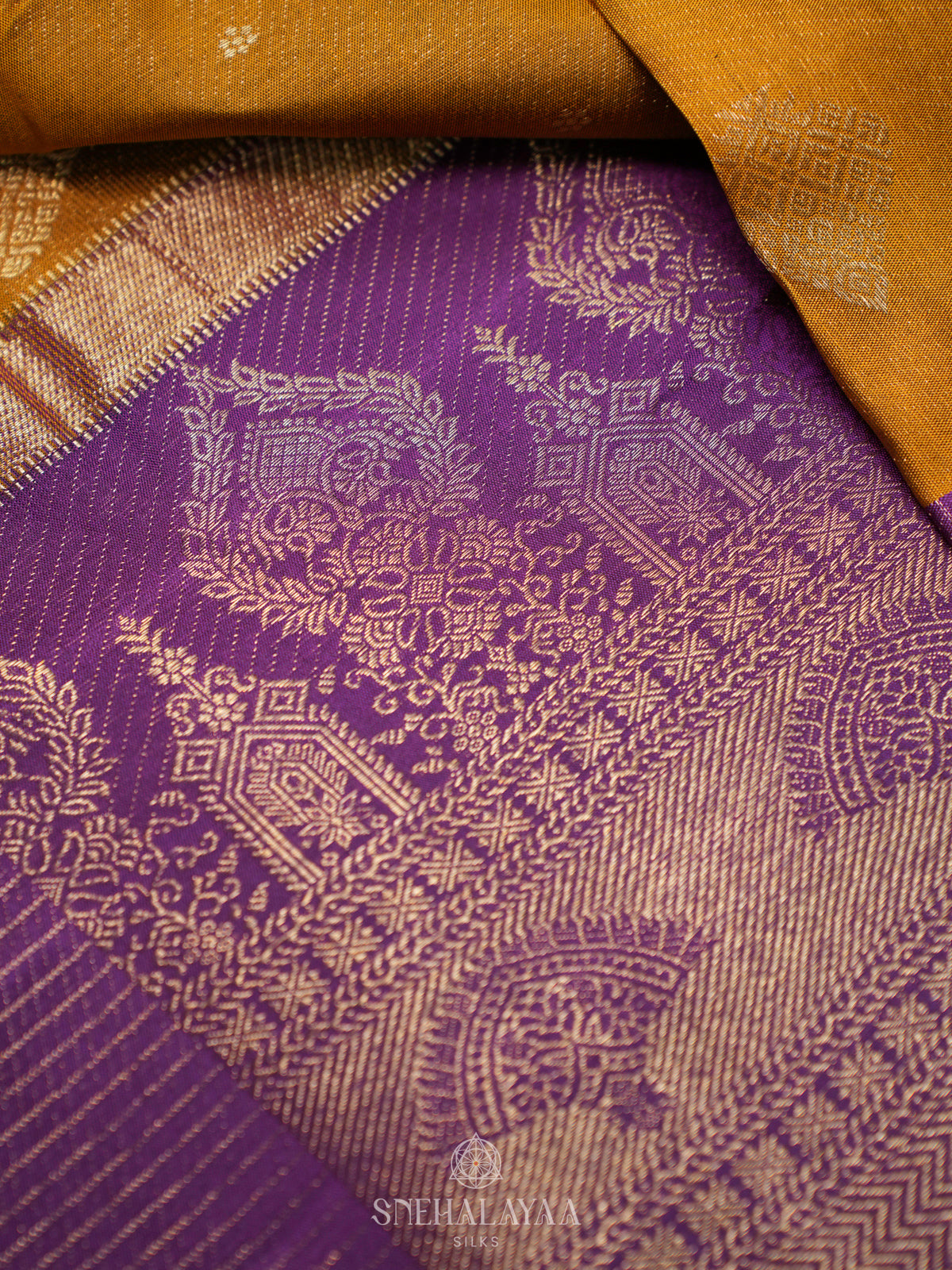 Mustard Yellow Kanjivaram Silk Saree