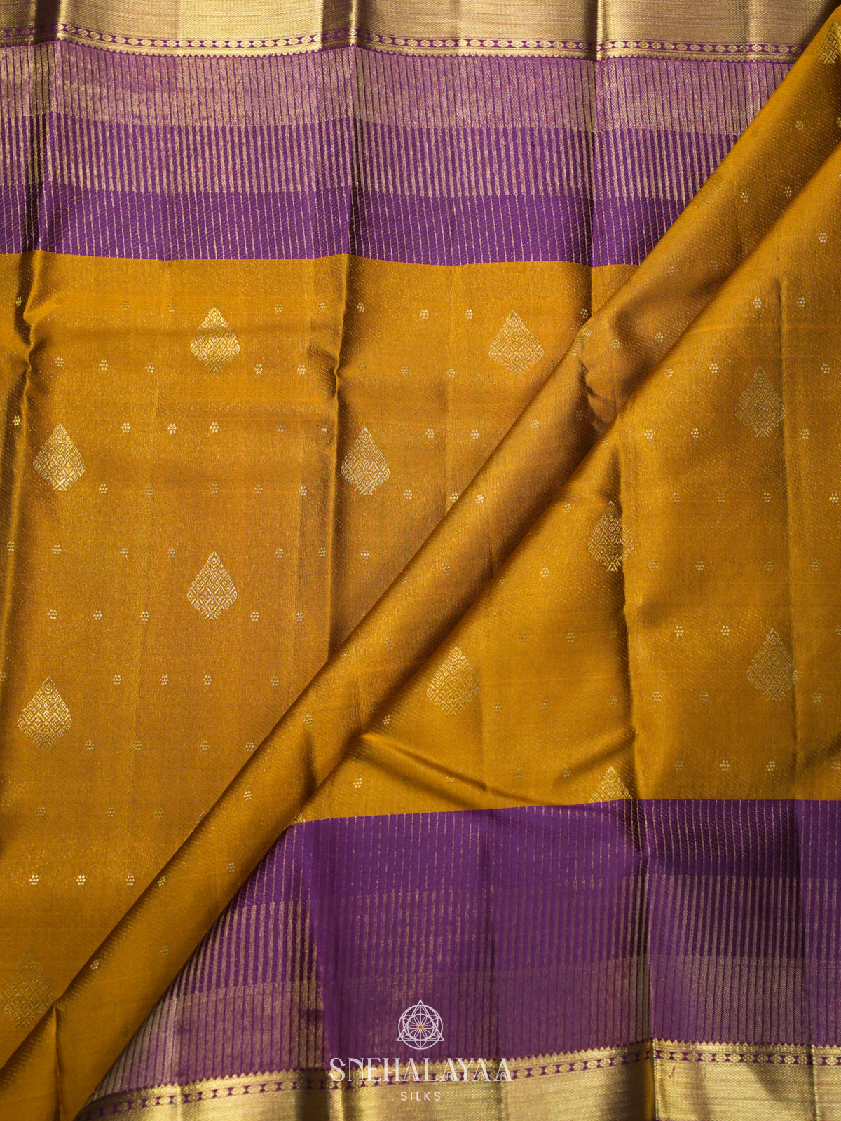 Mustard Yellow Kanjivaram Silk Saree