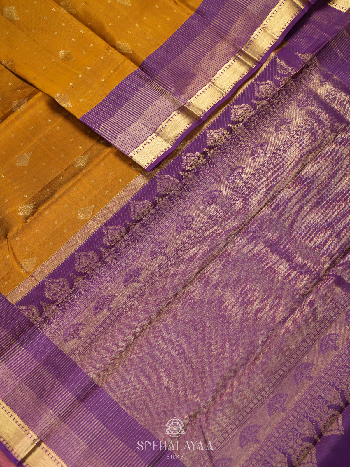 Mustard Yellow Kanjivaram Silk Saree