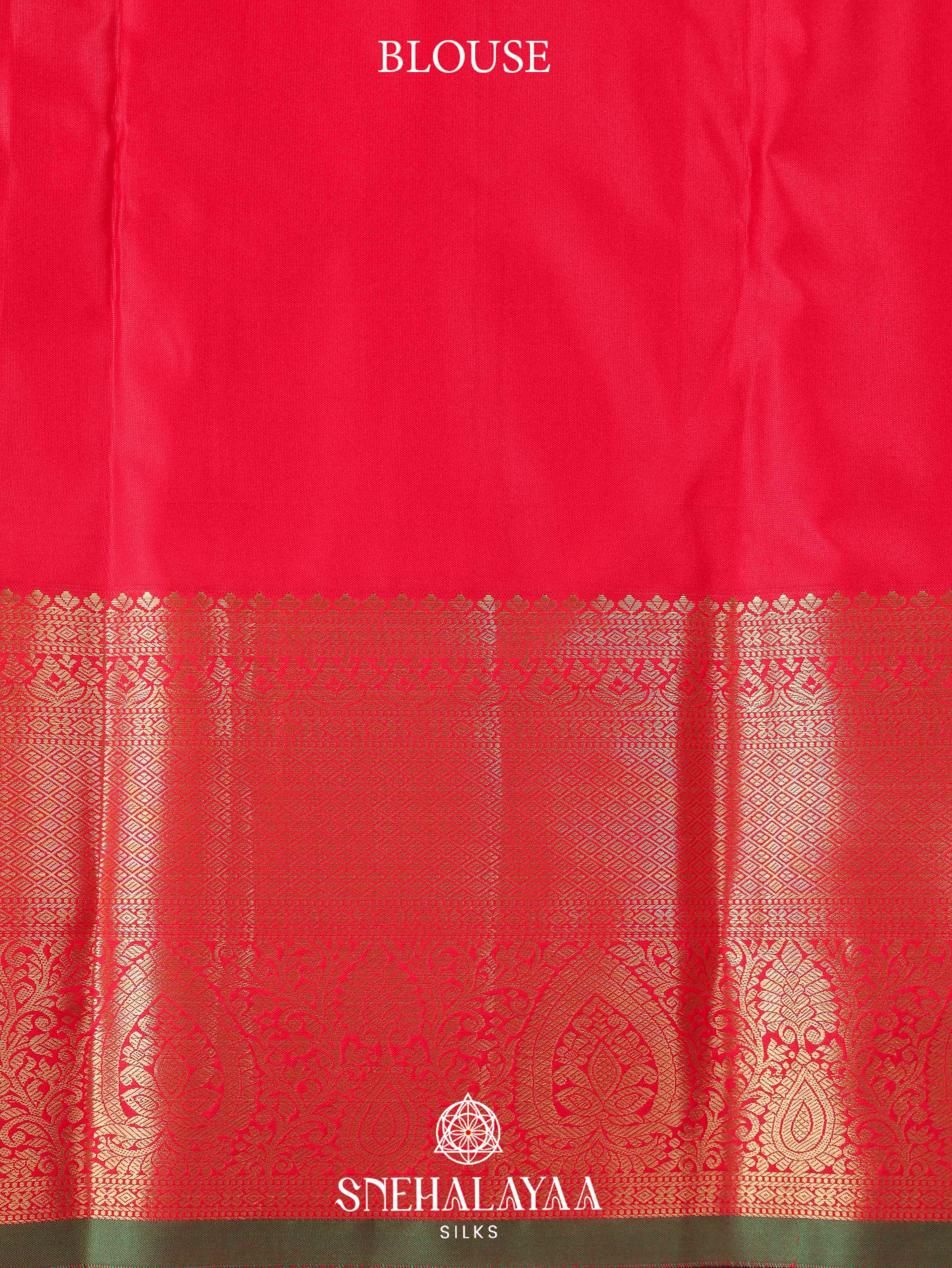 Coral Red Art Silk Saree