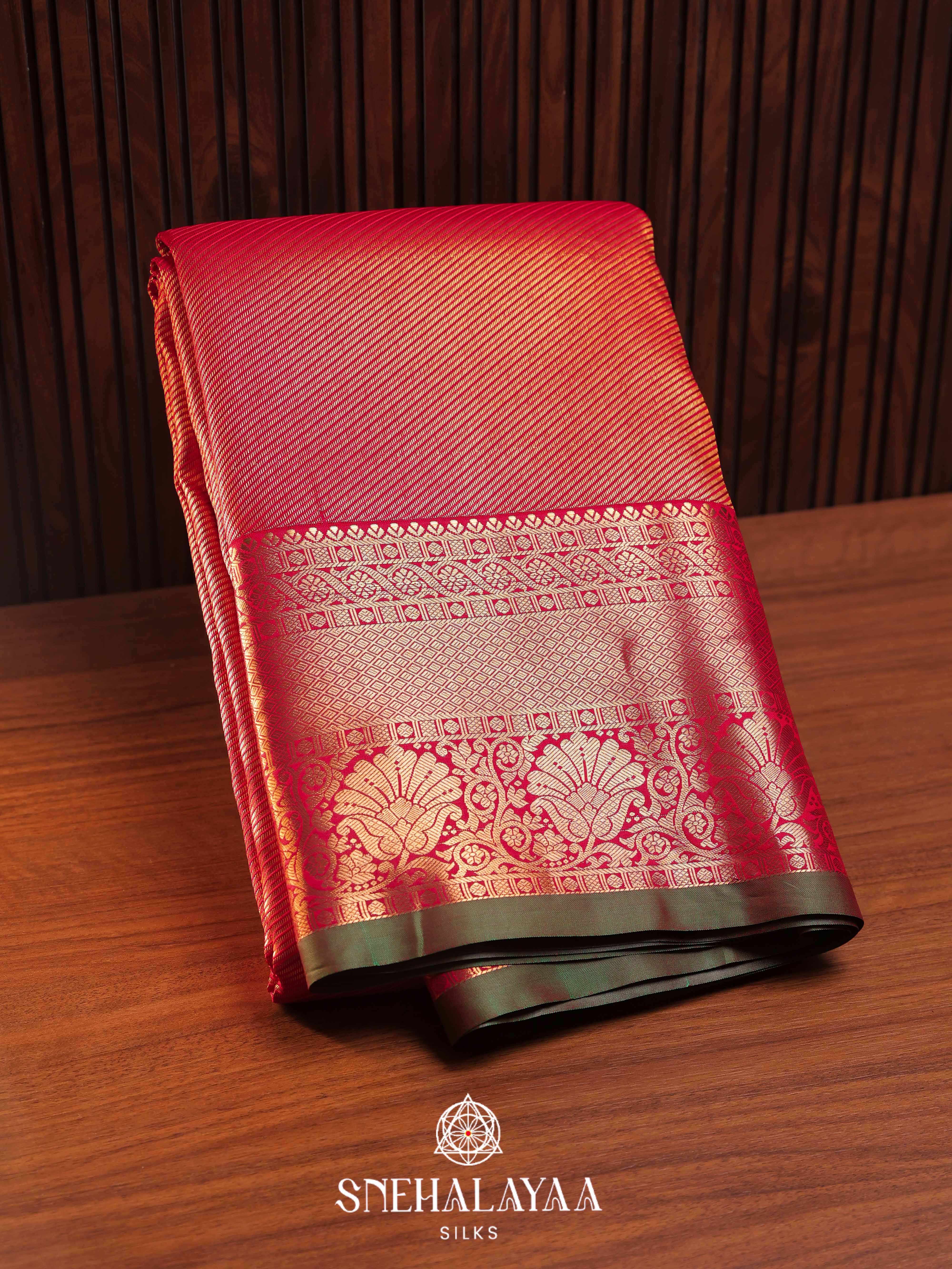 Red Art Silk Saree