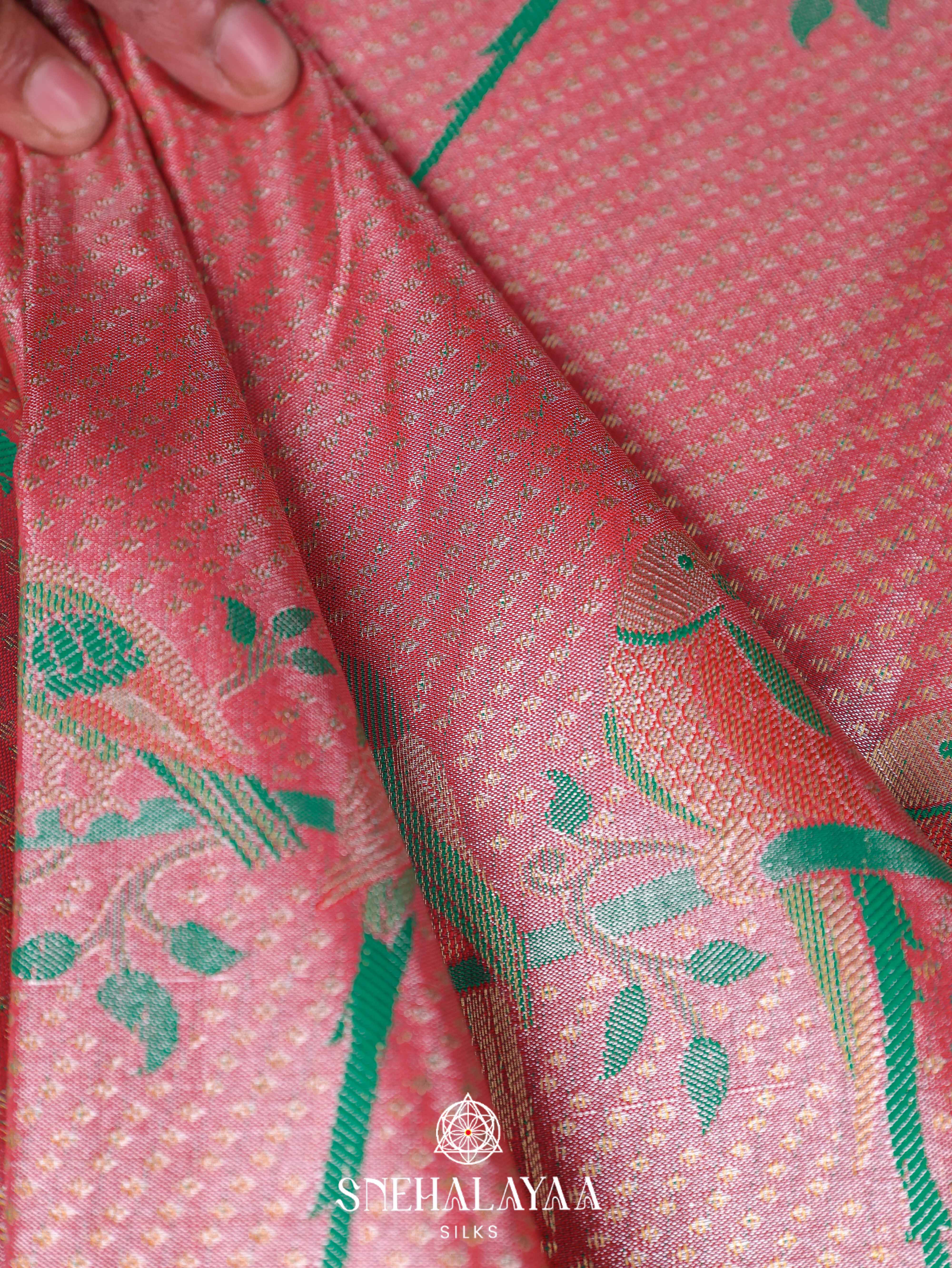 Pink Art Silk Saree