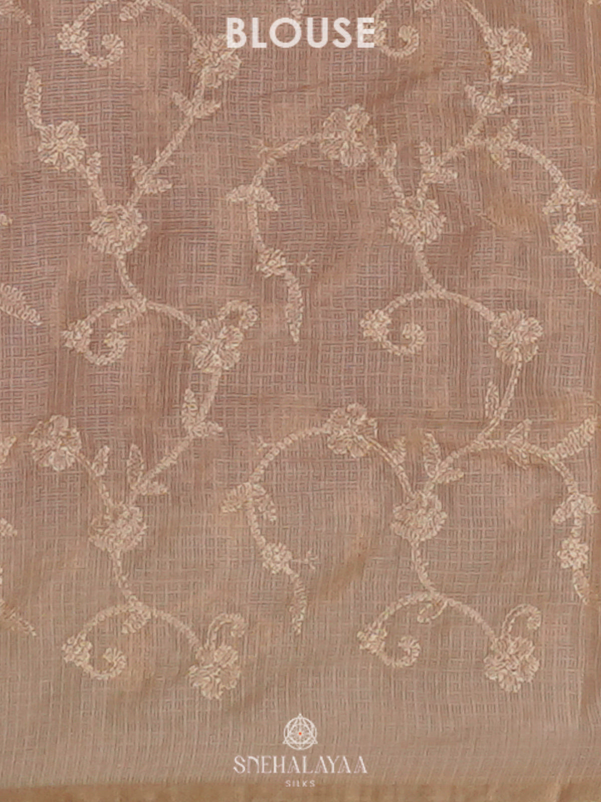Orange Kota Embroidery Saree