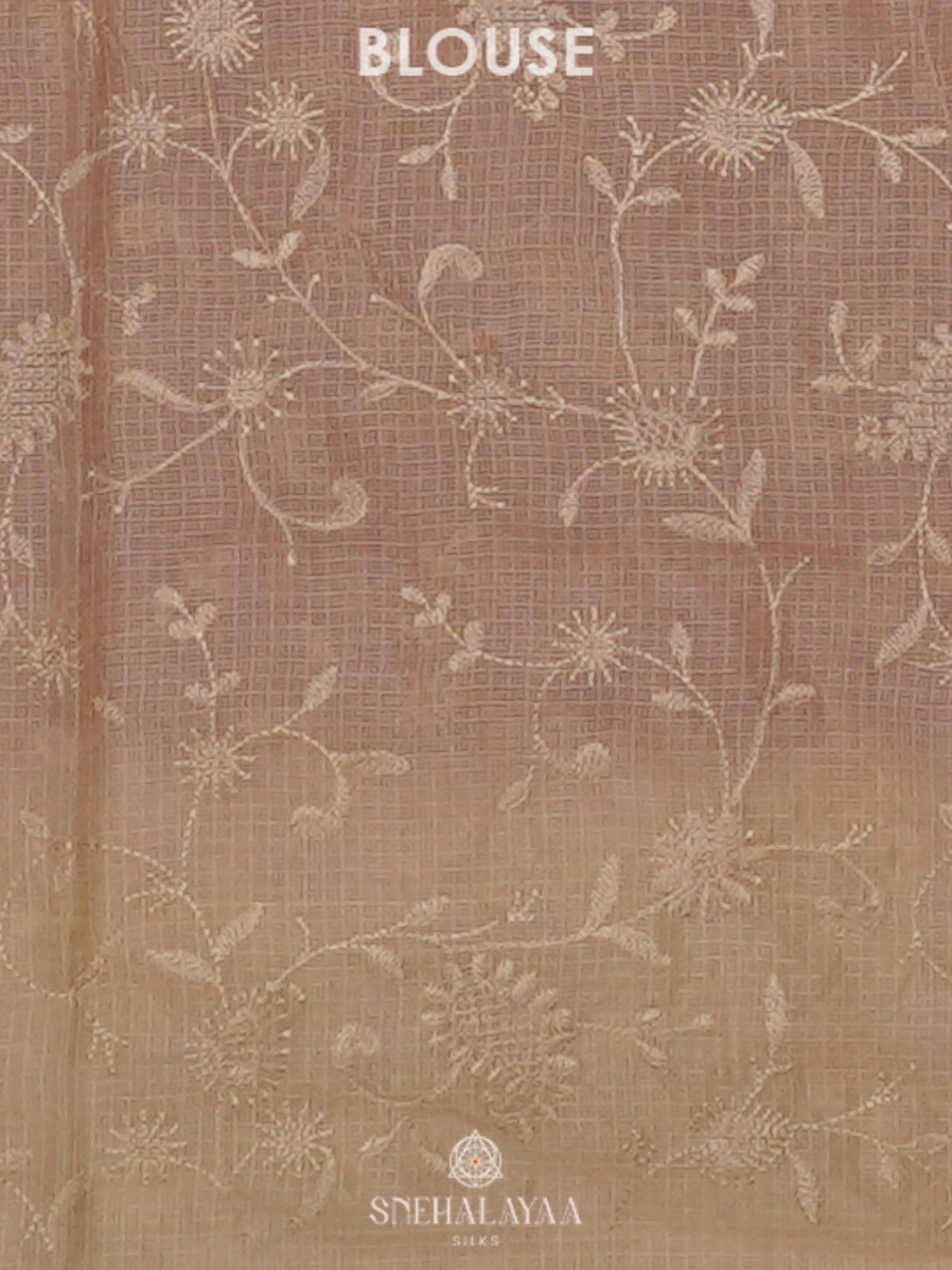 Rust Orange Kota Embroidery Saree