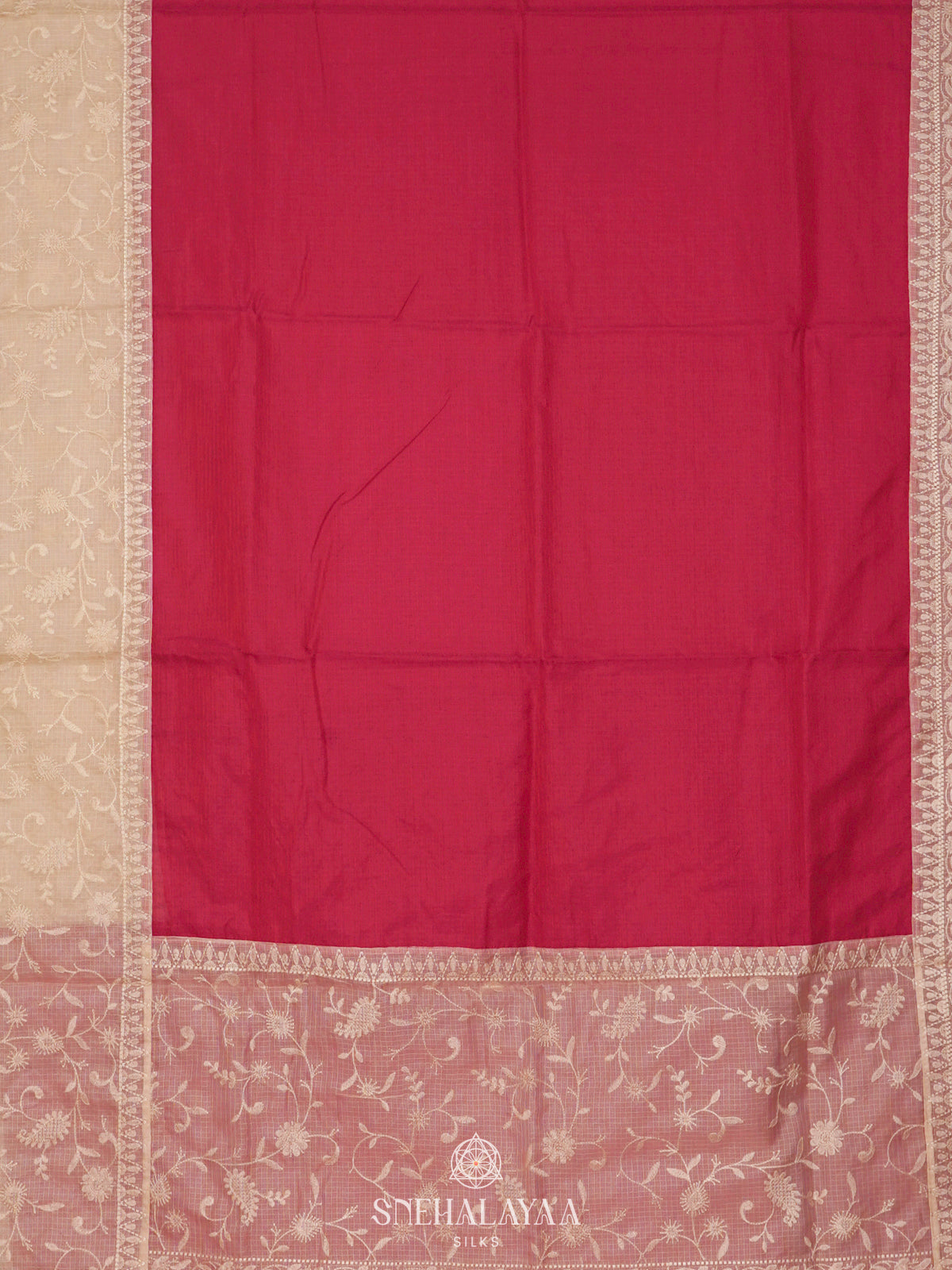 Pink Kota Embroidery Saree