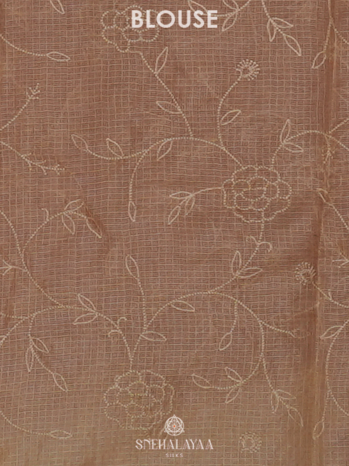 Orange Kota Embroidery Saree