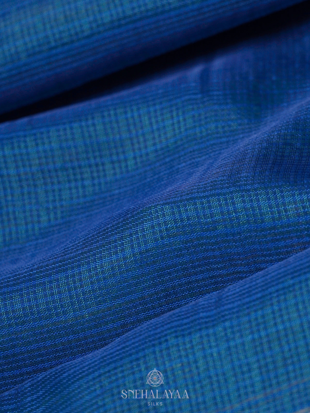 Navy Blue Kota Embroidery Saree