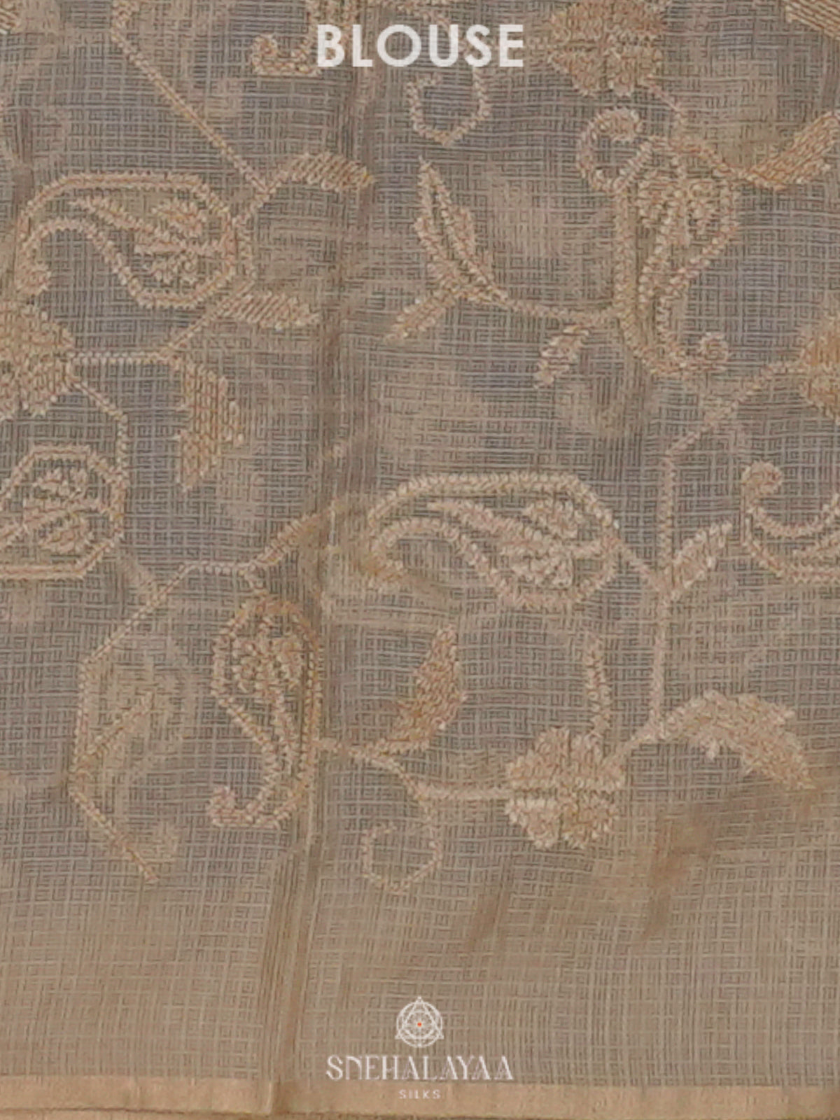 Navy Blue Kota Embroidery Saree