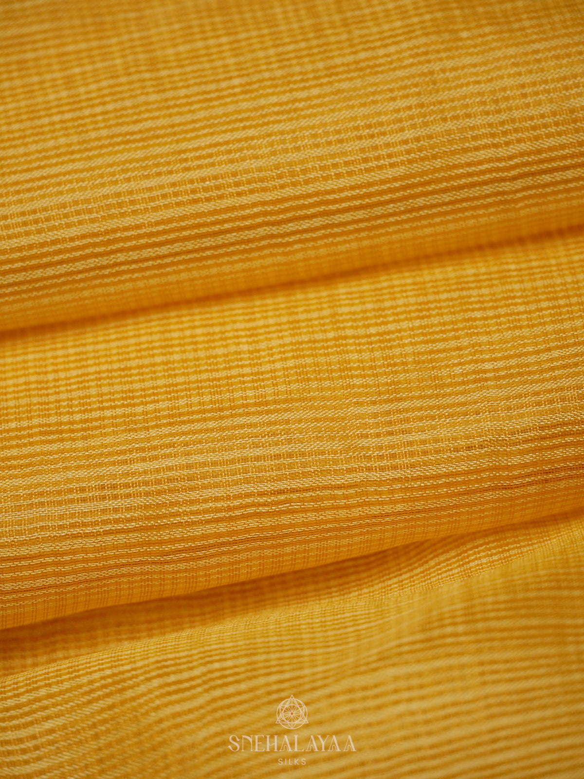 Lemon Yellow Kota Embroidery Saree