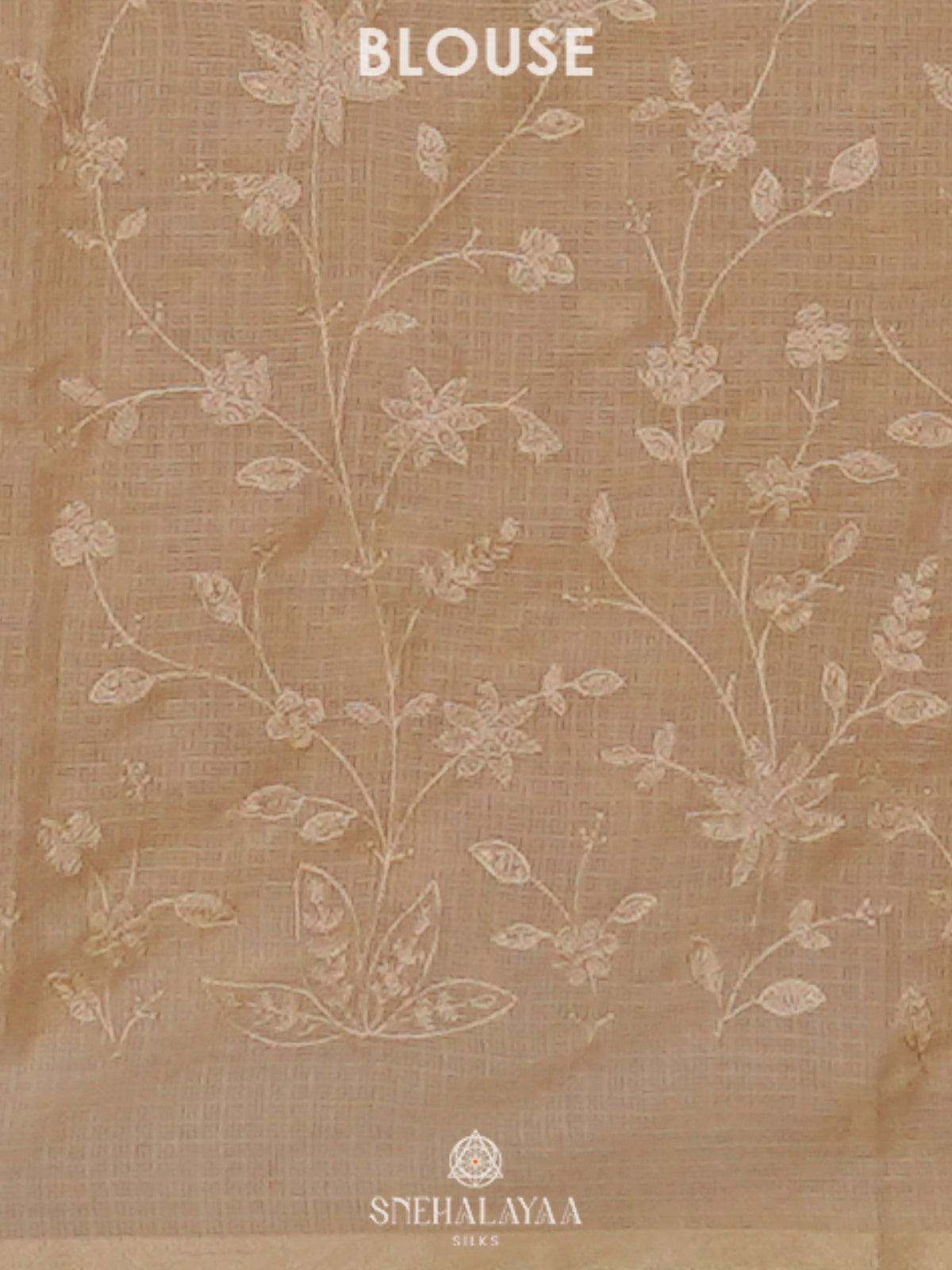 Lemon Yellow Kota Embroidery Saree