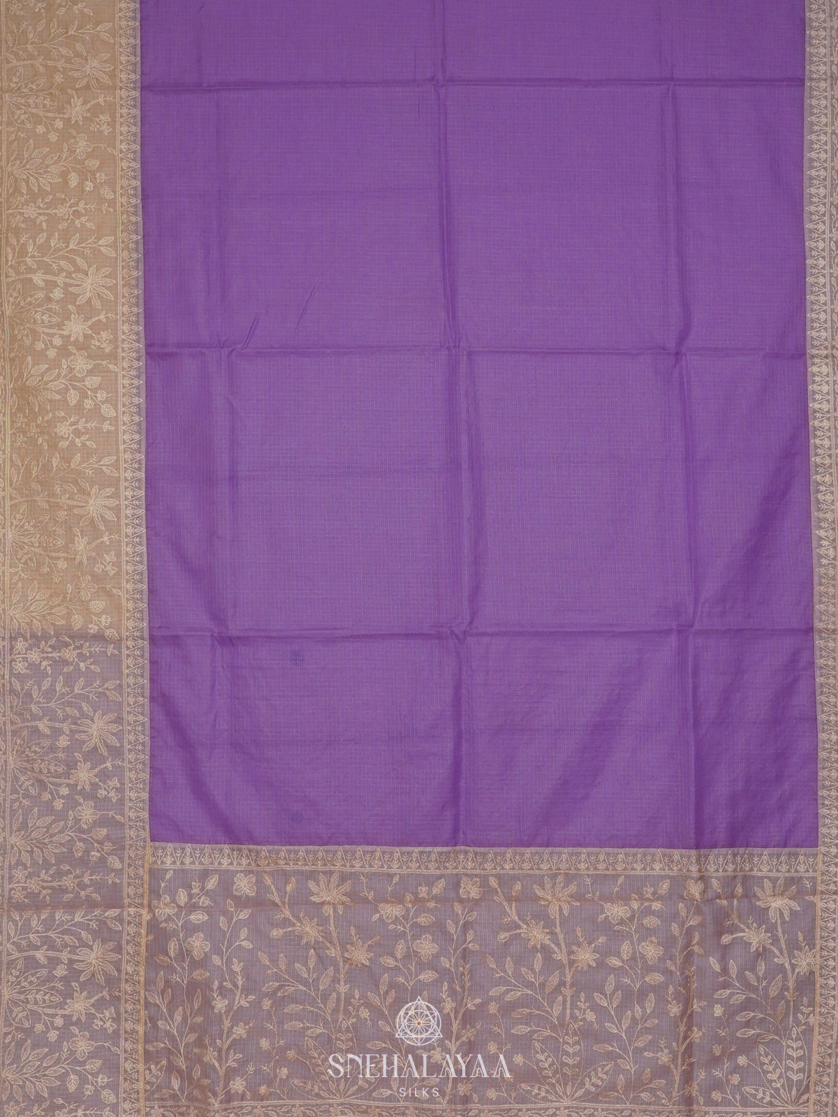 Lavender Kota Embroidery Saree