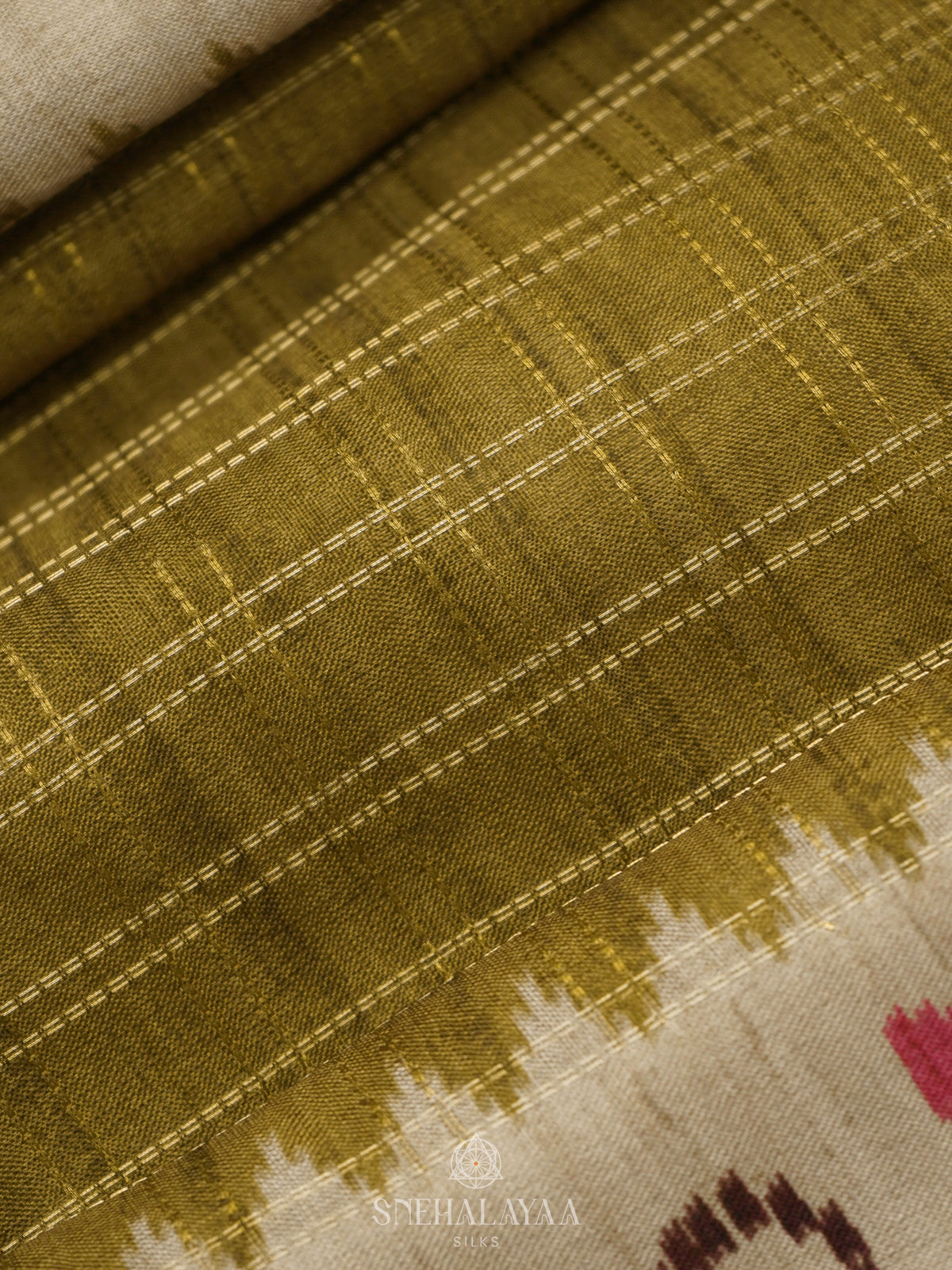 Mahendi Green Tussar Saree