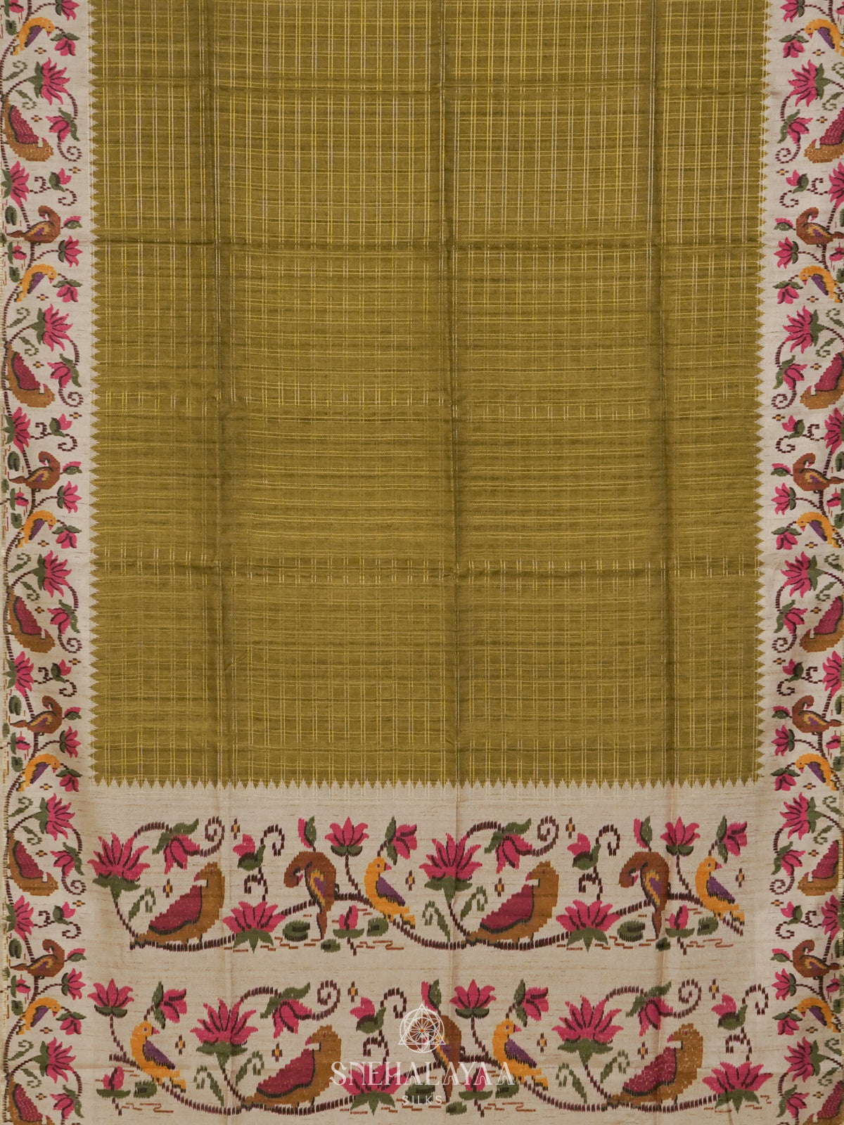 Mahendi Green Tussar Saree
