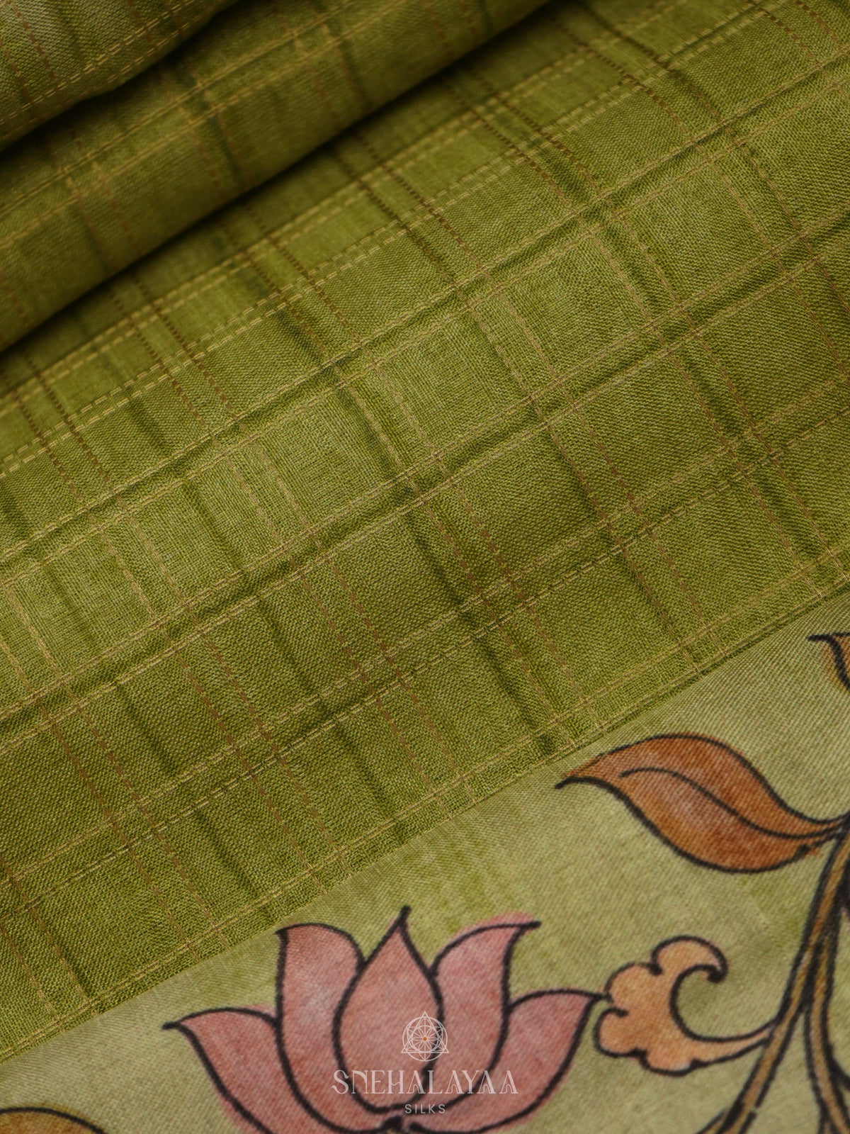 Mahendi Green Tussar Saree