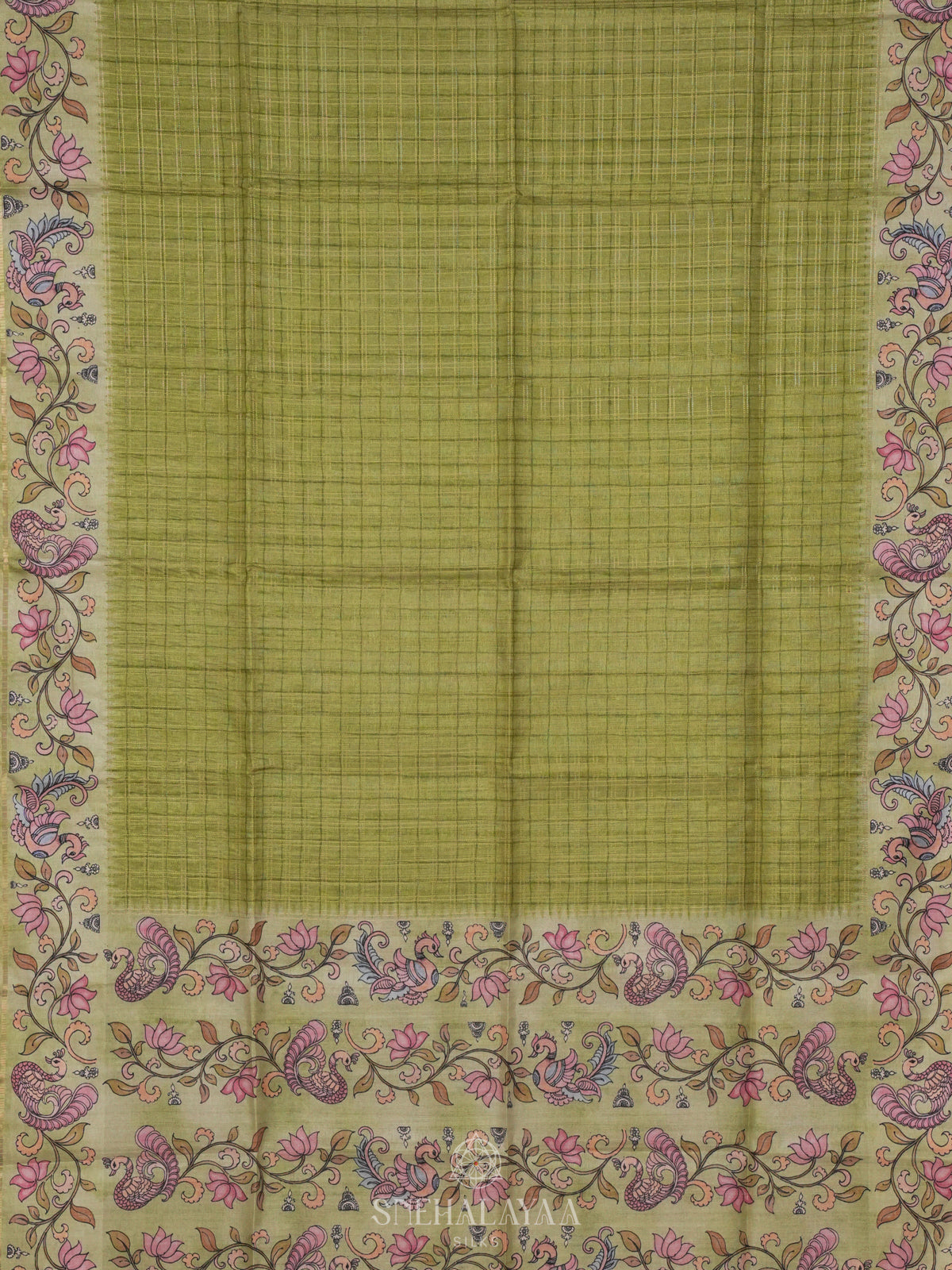 Mahendi Green Tussar Saree