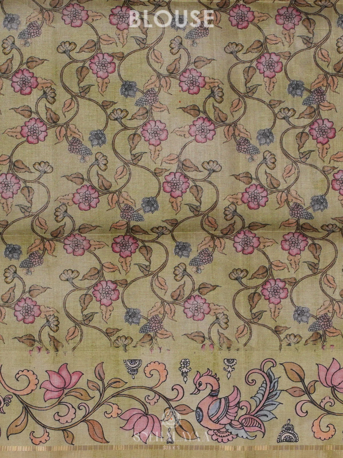 Mahendi Green Tussar Saree