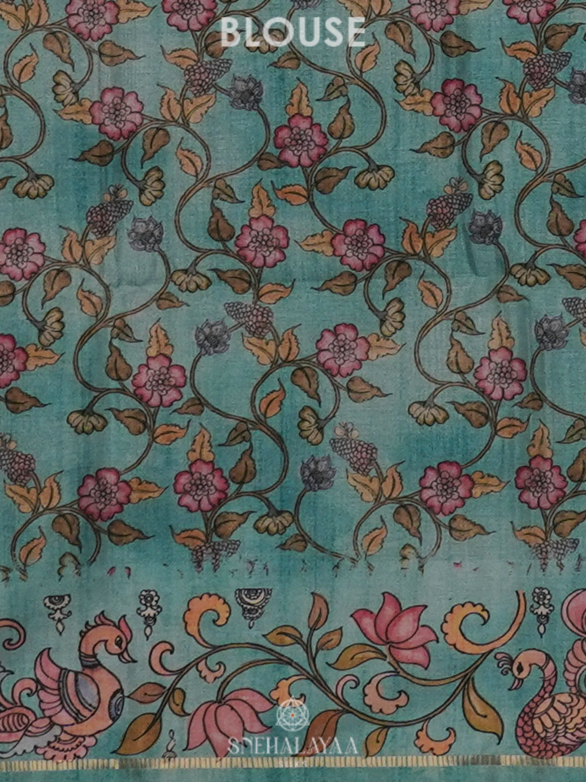 Peacock Blue Tussar Saree