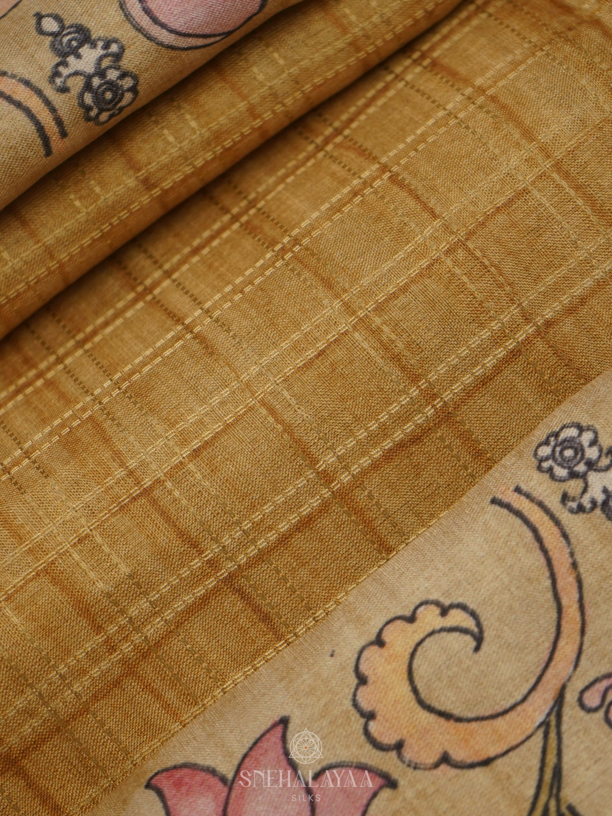 Yellow Tussar Saree