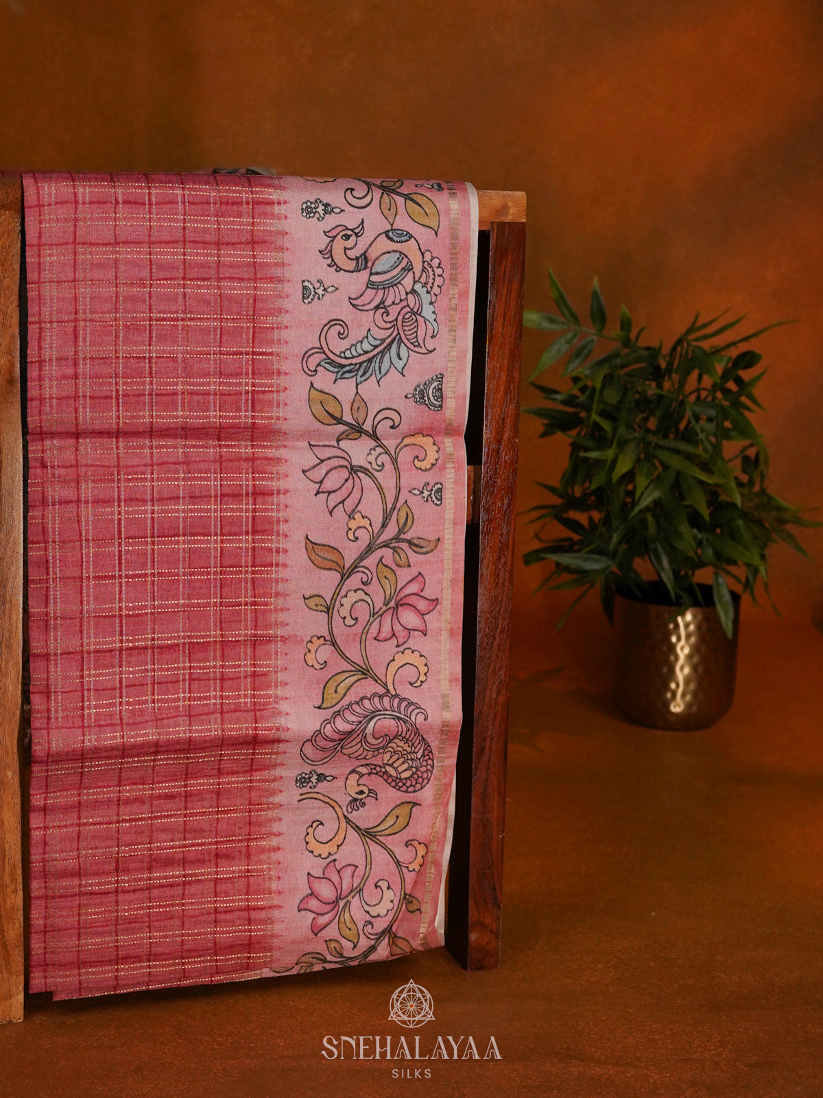 Pink Tussar Saree