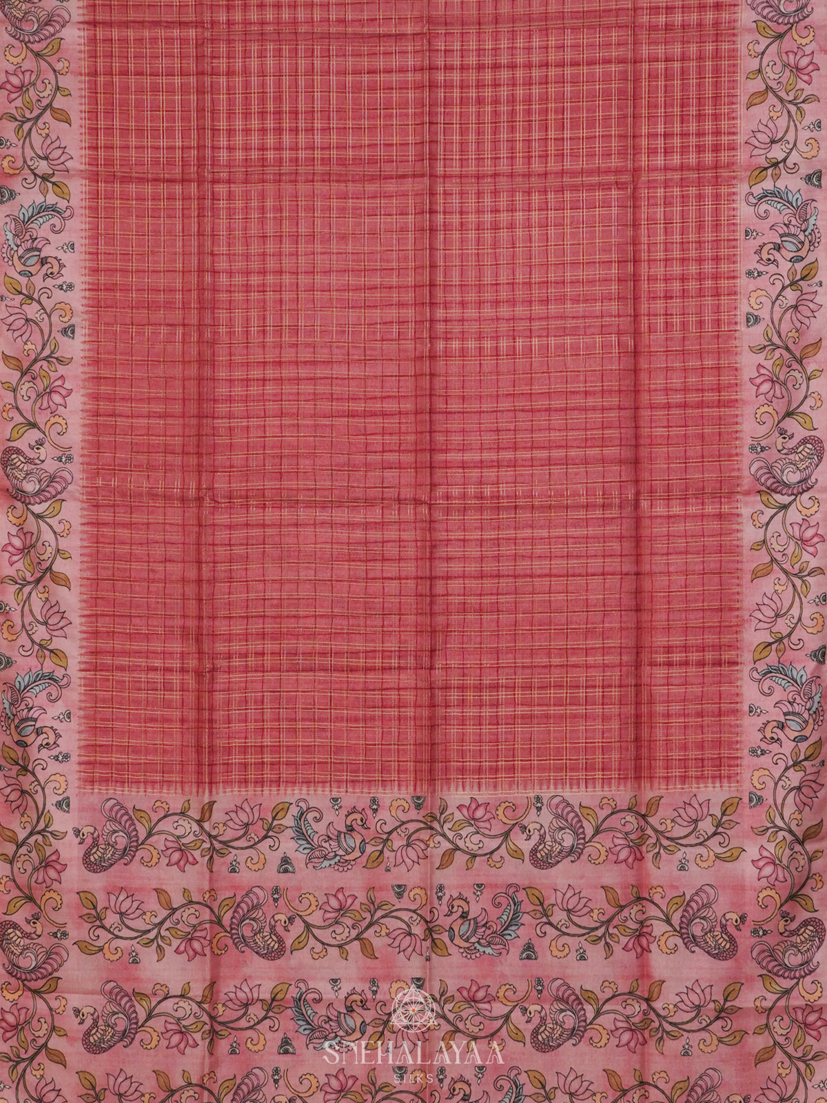 Pink Tussar Saree
