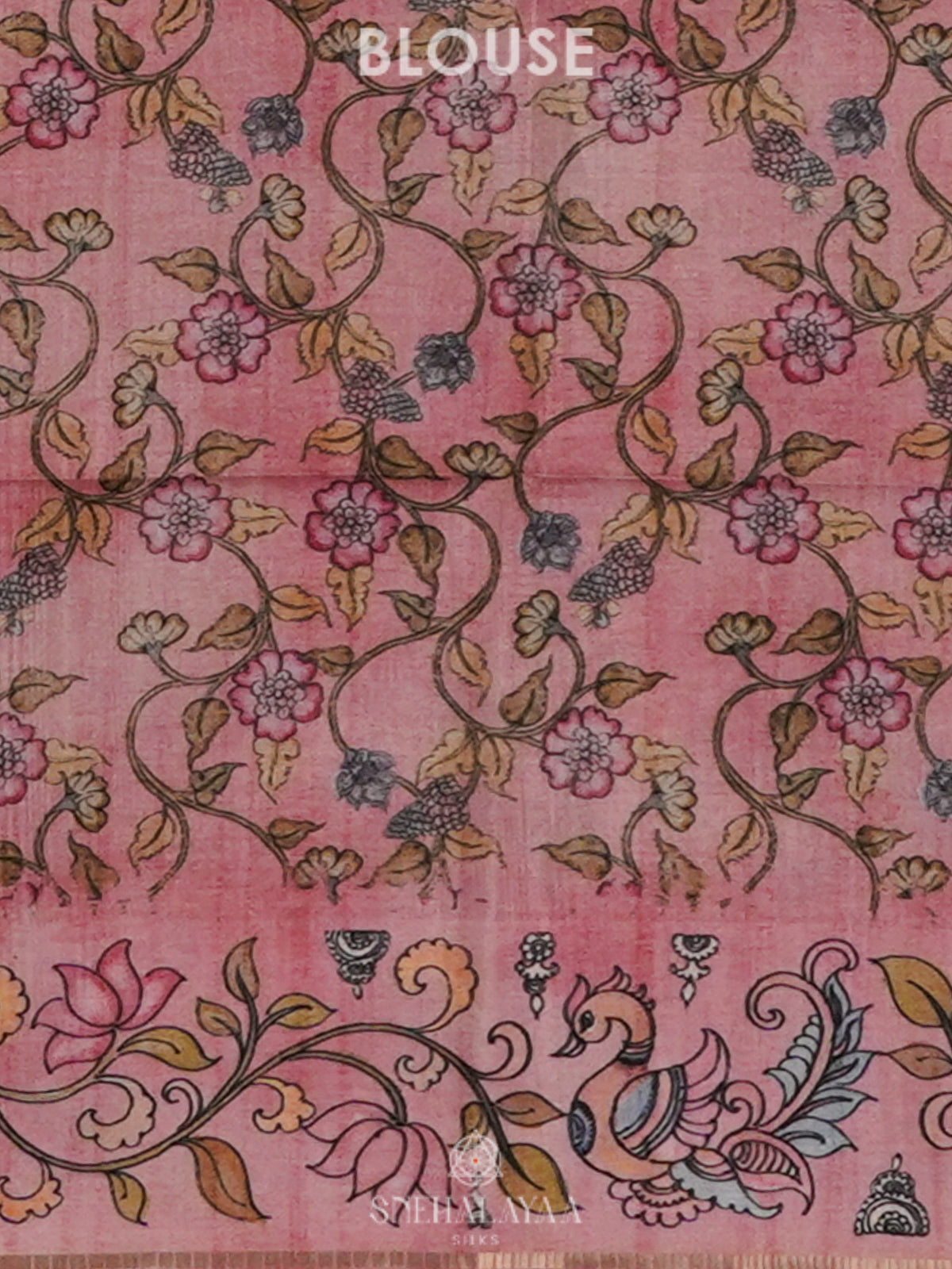 Pink Tussar Saree