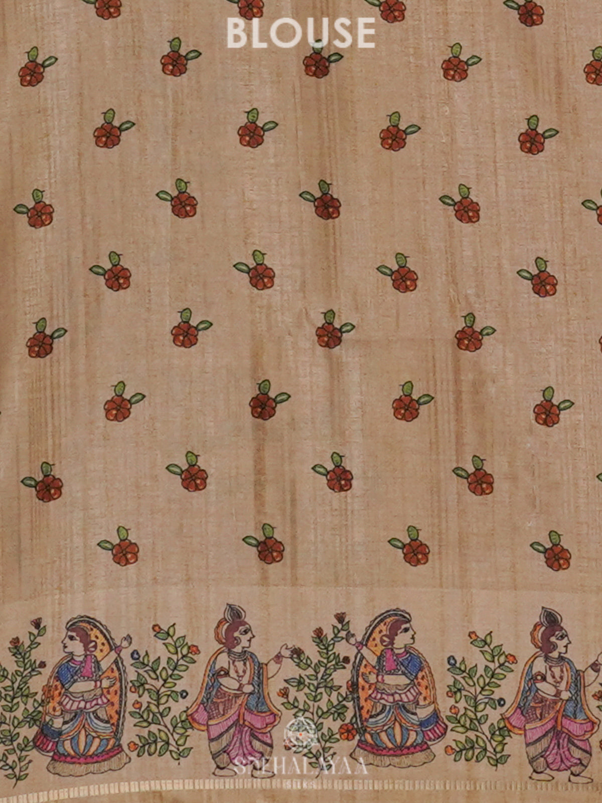 Brunt Orange Tussar Saree