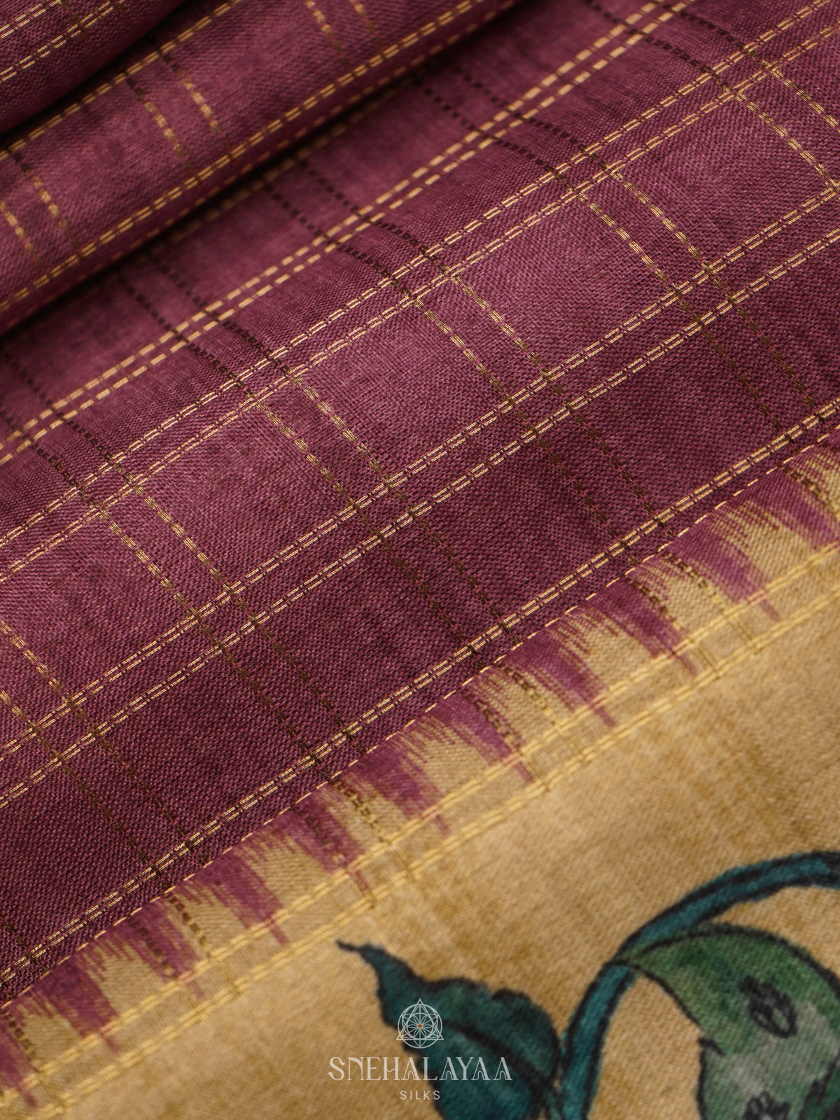 Magenta Tussar Saree