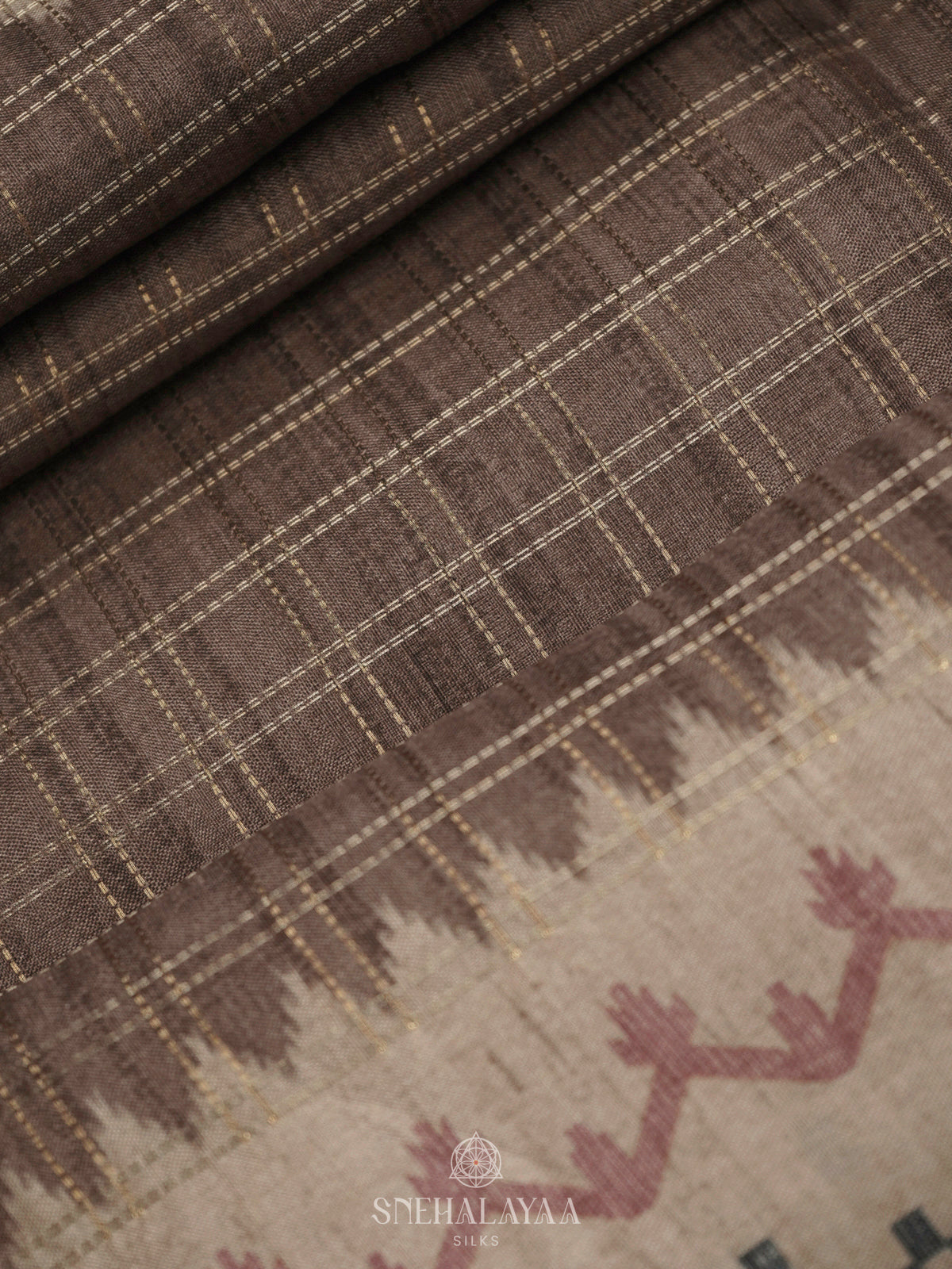 Brown Tussar Saree