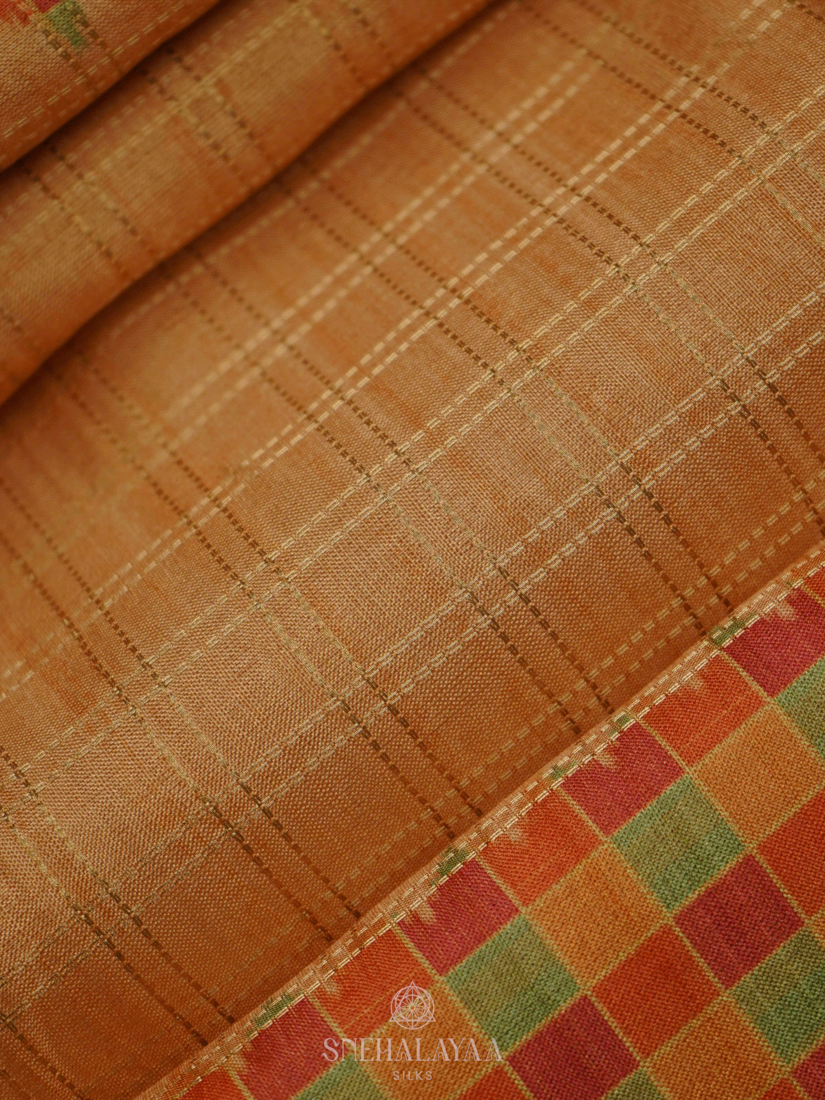 Peach Tussar Saree