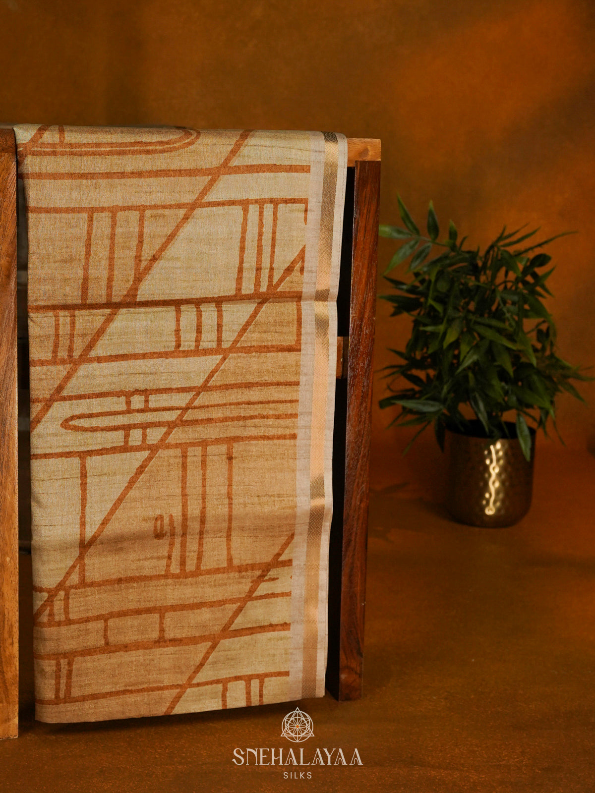 Sandal Tussar Saree