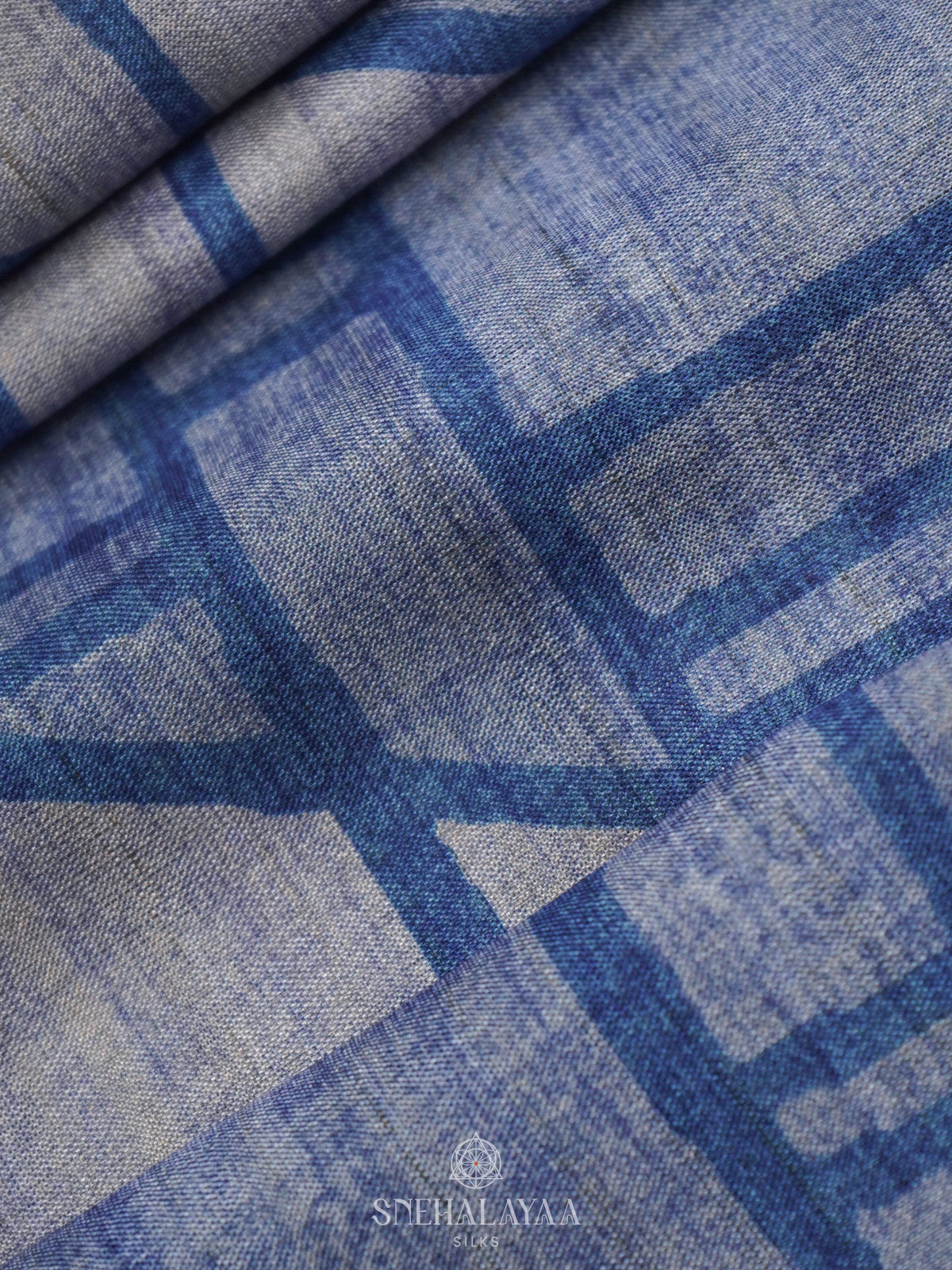 Blue Tussar Saree