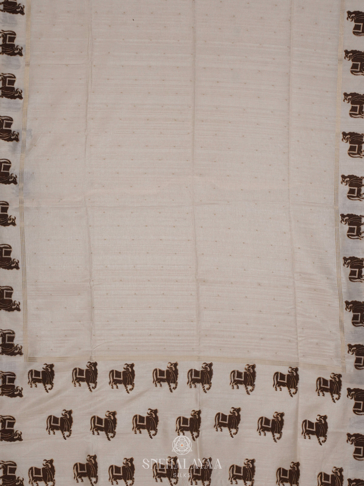 Beige Tussar Saree