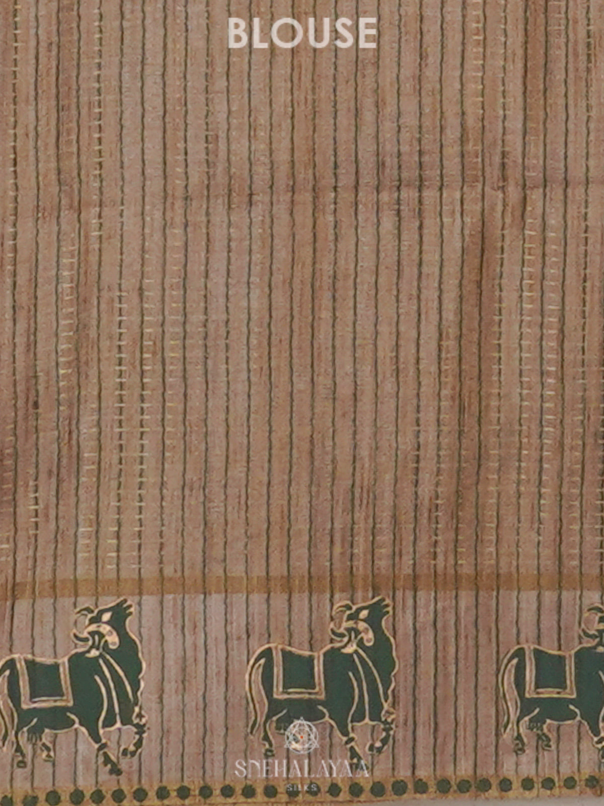 Grey Brown Tussar Saree