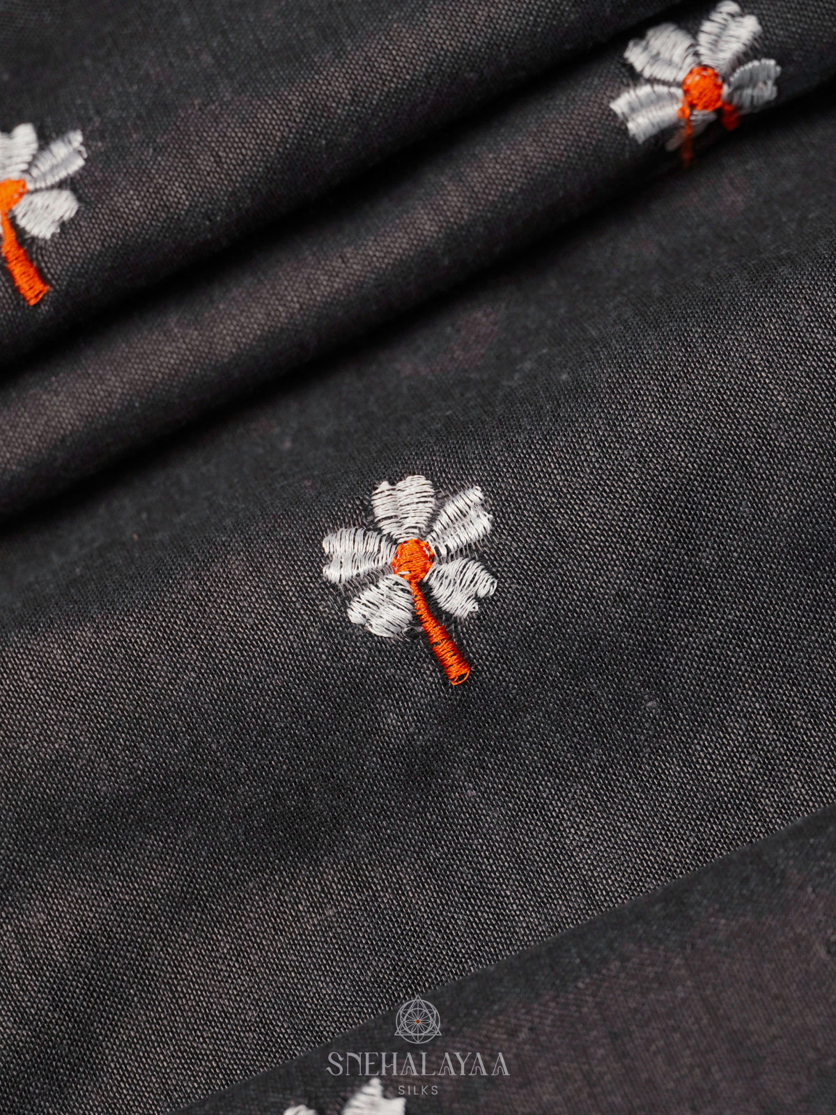 Grey Mul Cotton Saree