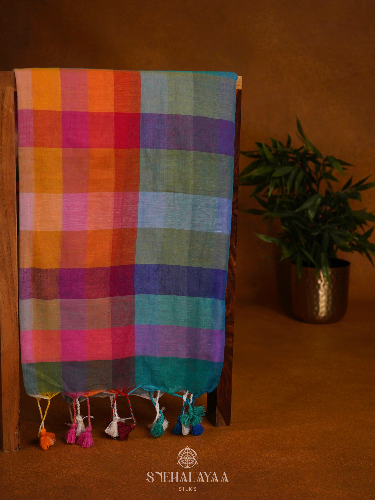 Multicolour Mul Cotton Saree