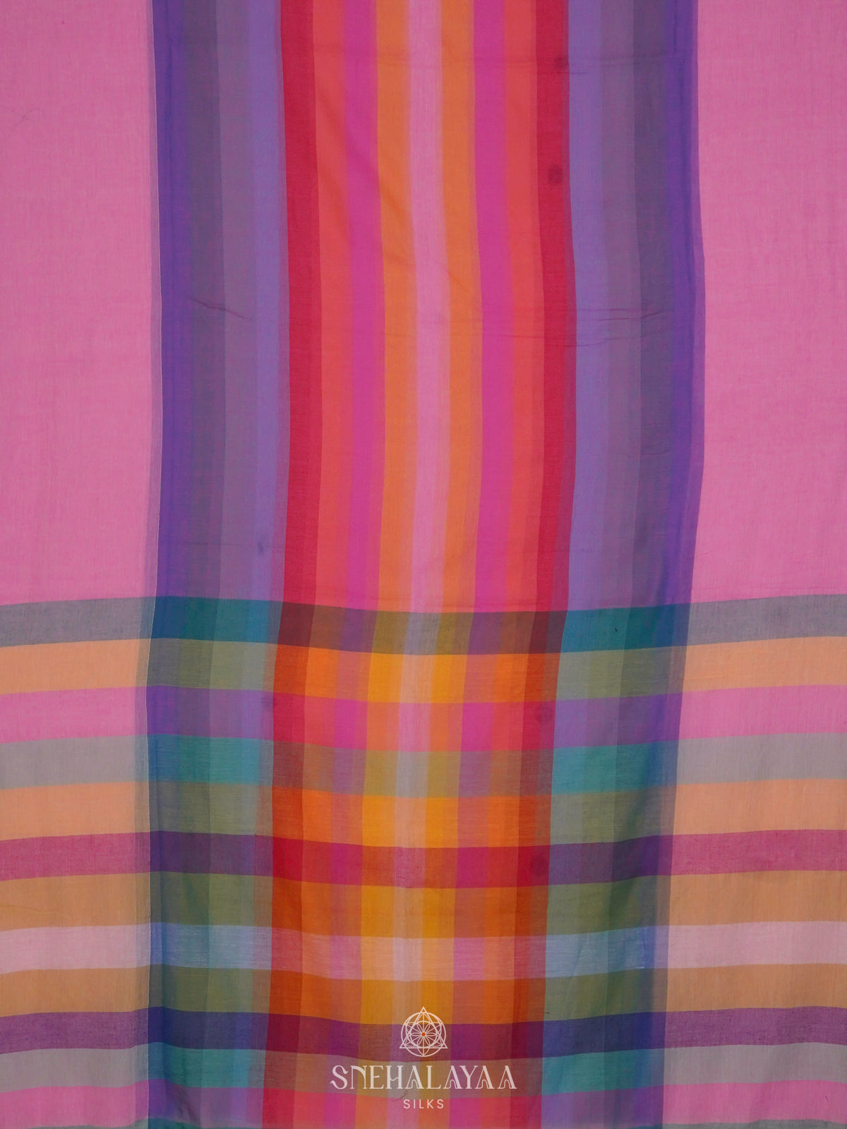 Multicolour Mul Cotton Saree