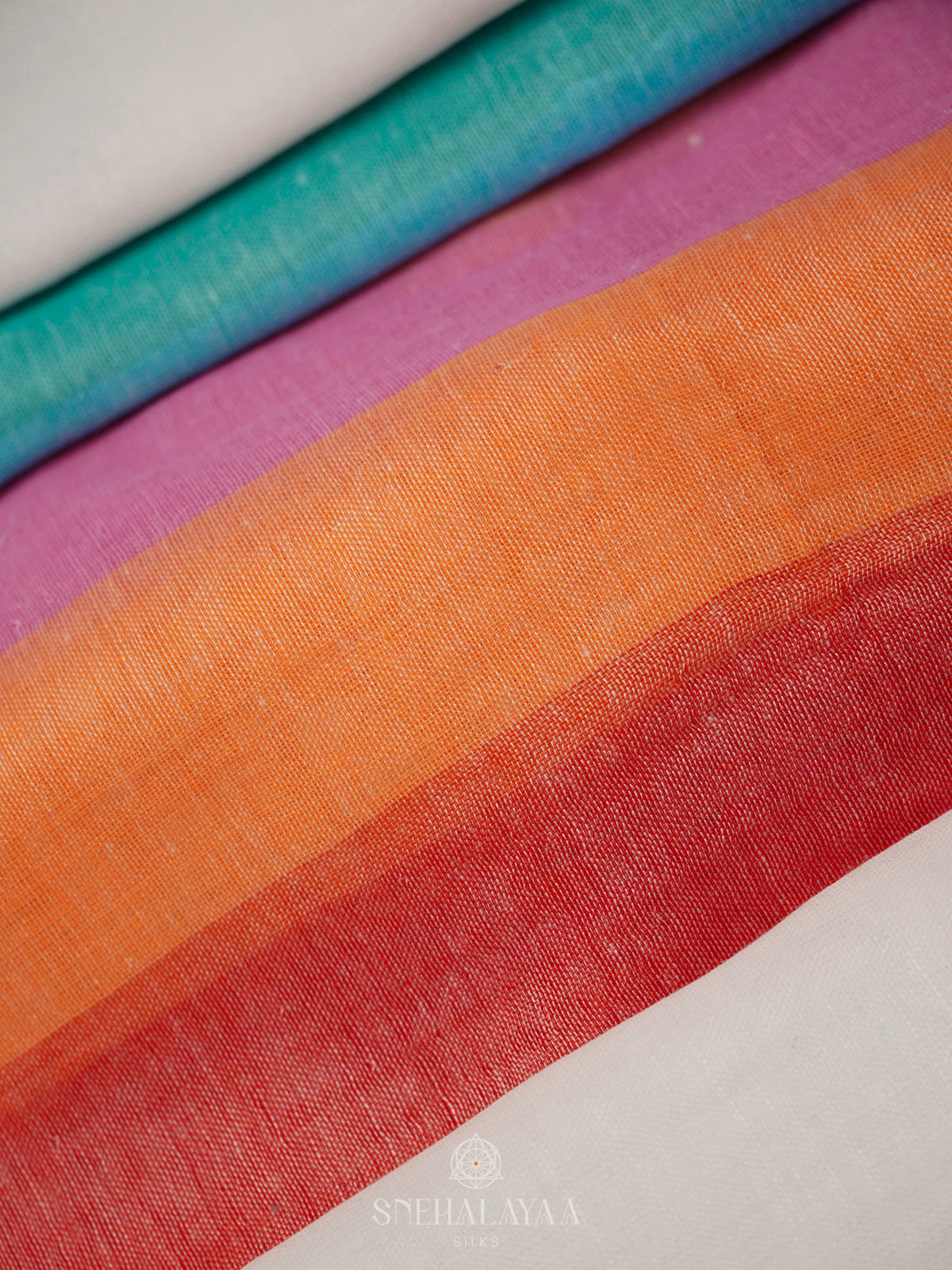 Multicolour Mul Cotton Saree