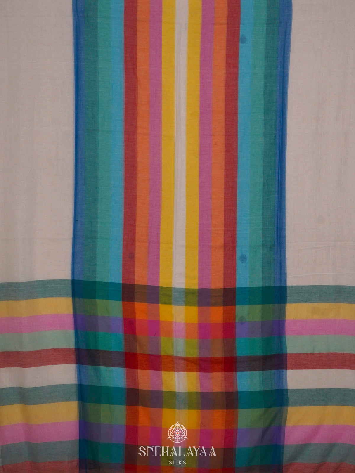 Multicolour Mul Cotton Saree