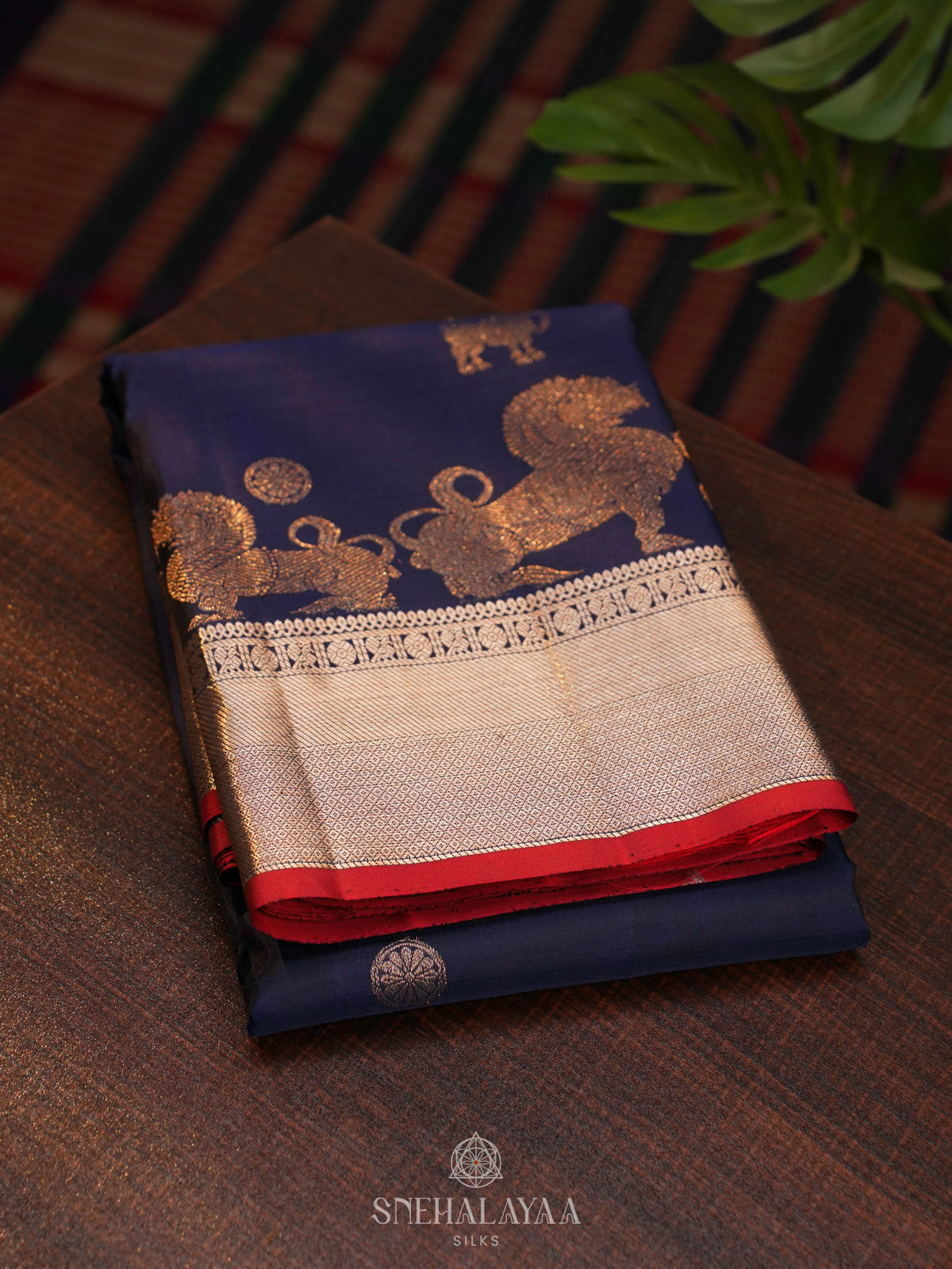 Navy Blue Kanjivaram Silk Saree
