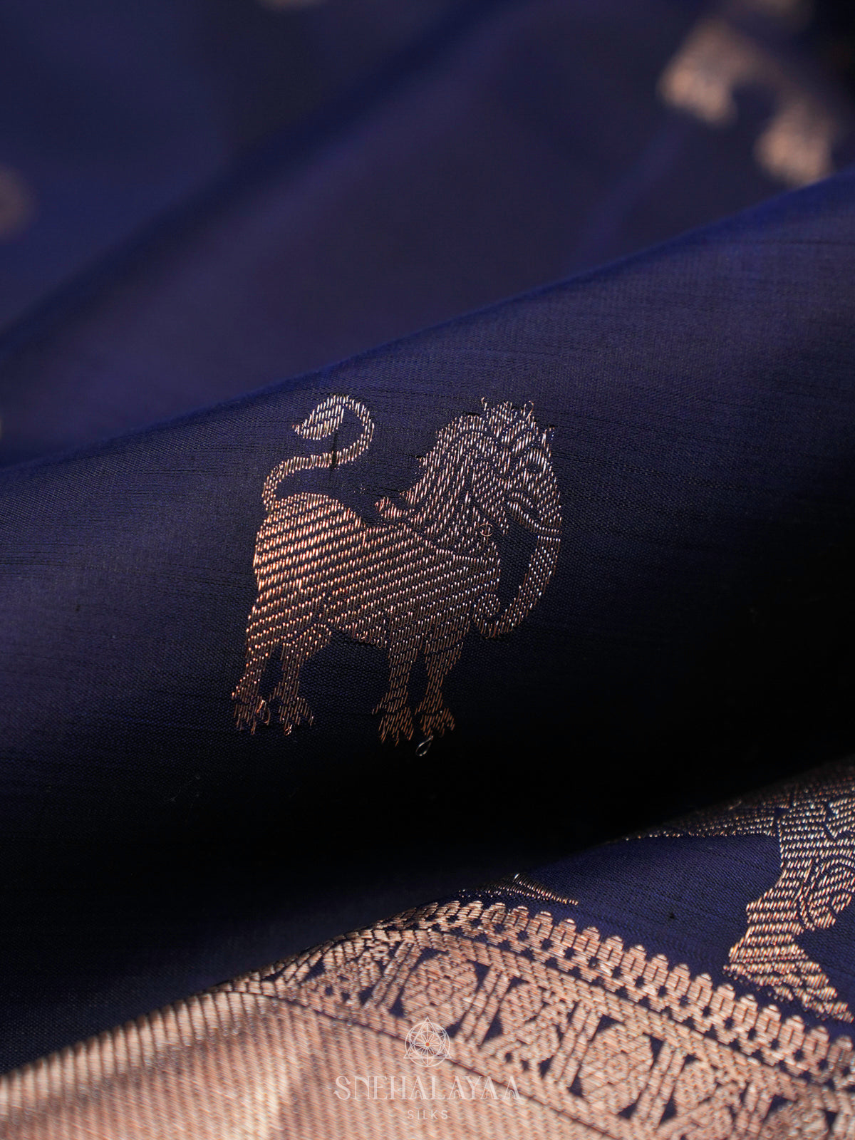 Navy Blue Kanjivaram Silk Saree