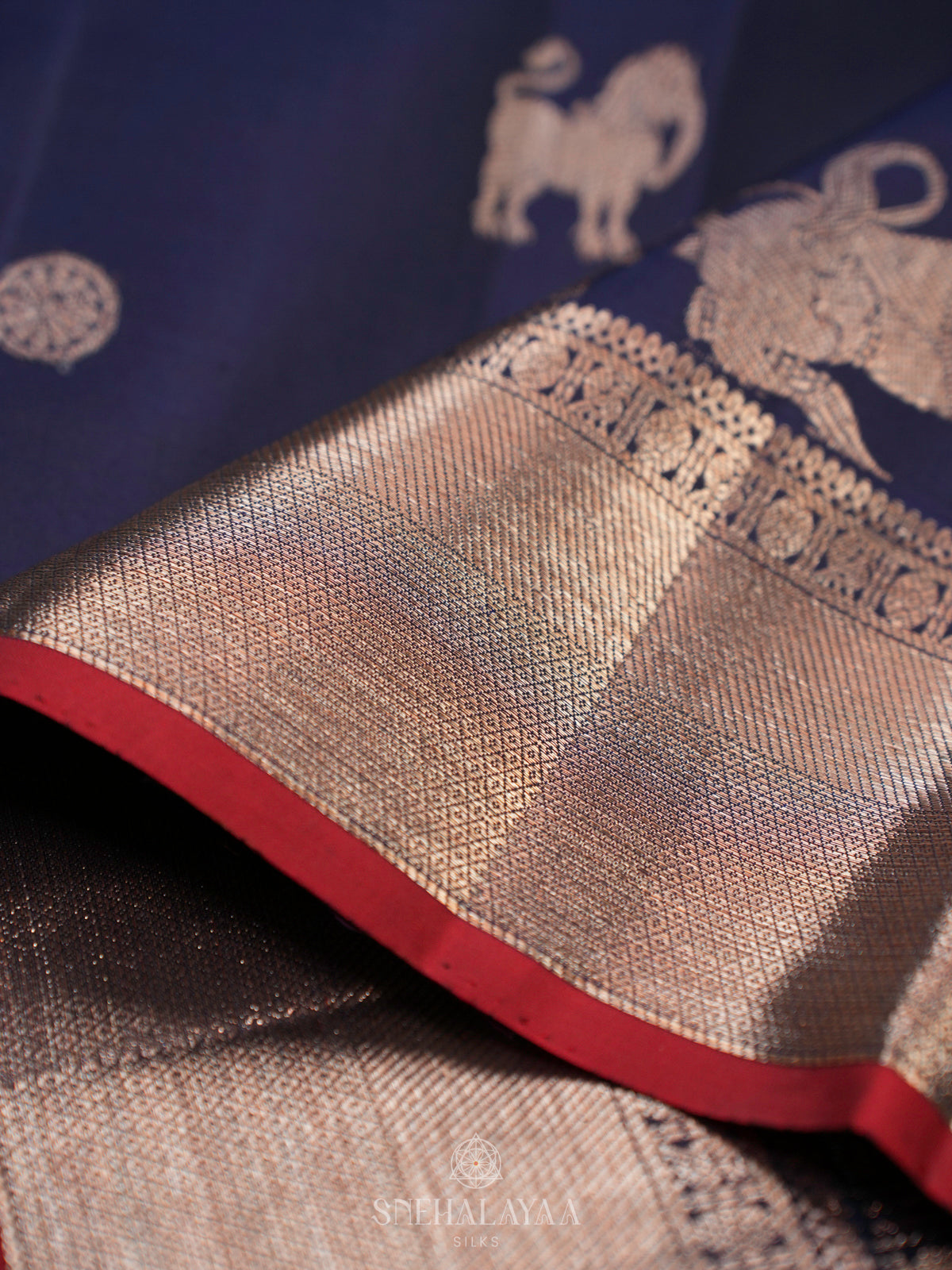 Navy Blue Kanjivaram Silk Saree