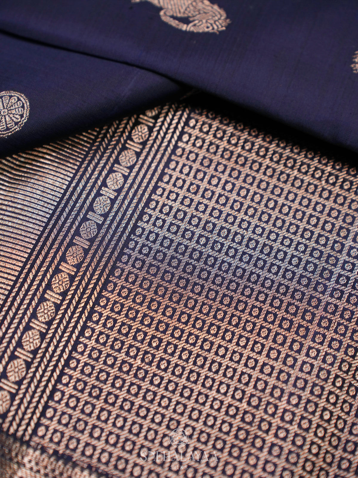 Navy Blue Kanjivaram Silk Saree