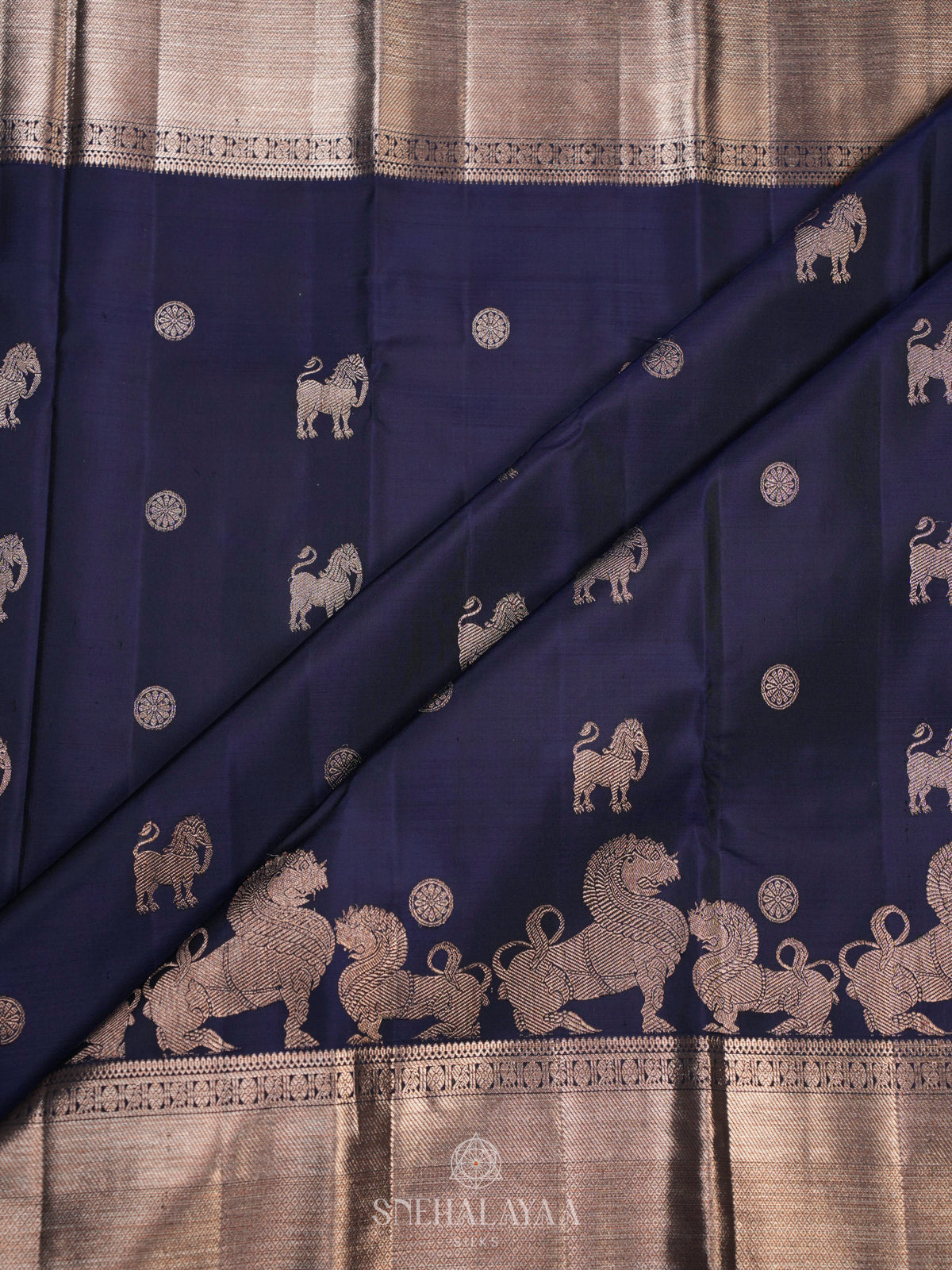 Navy Blue Kanjivaram Silk Saree