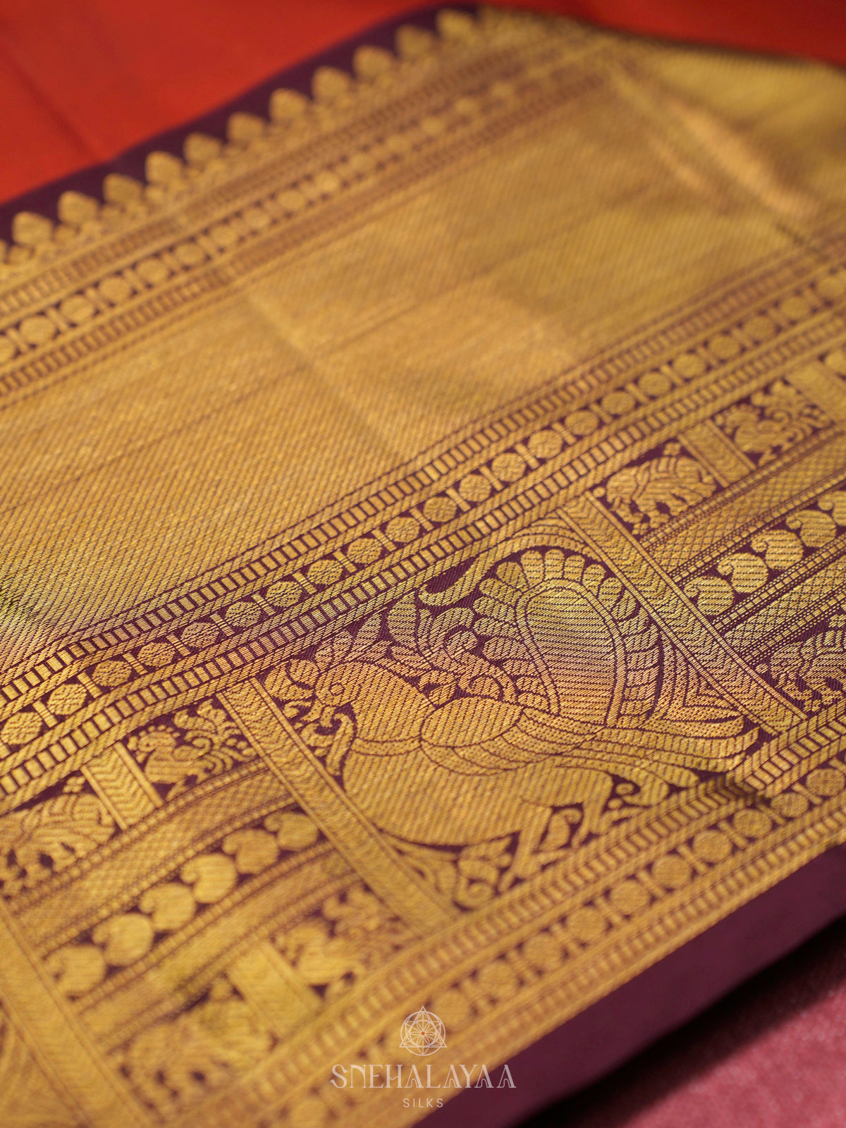Orange Kanjivaram Silk Saree